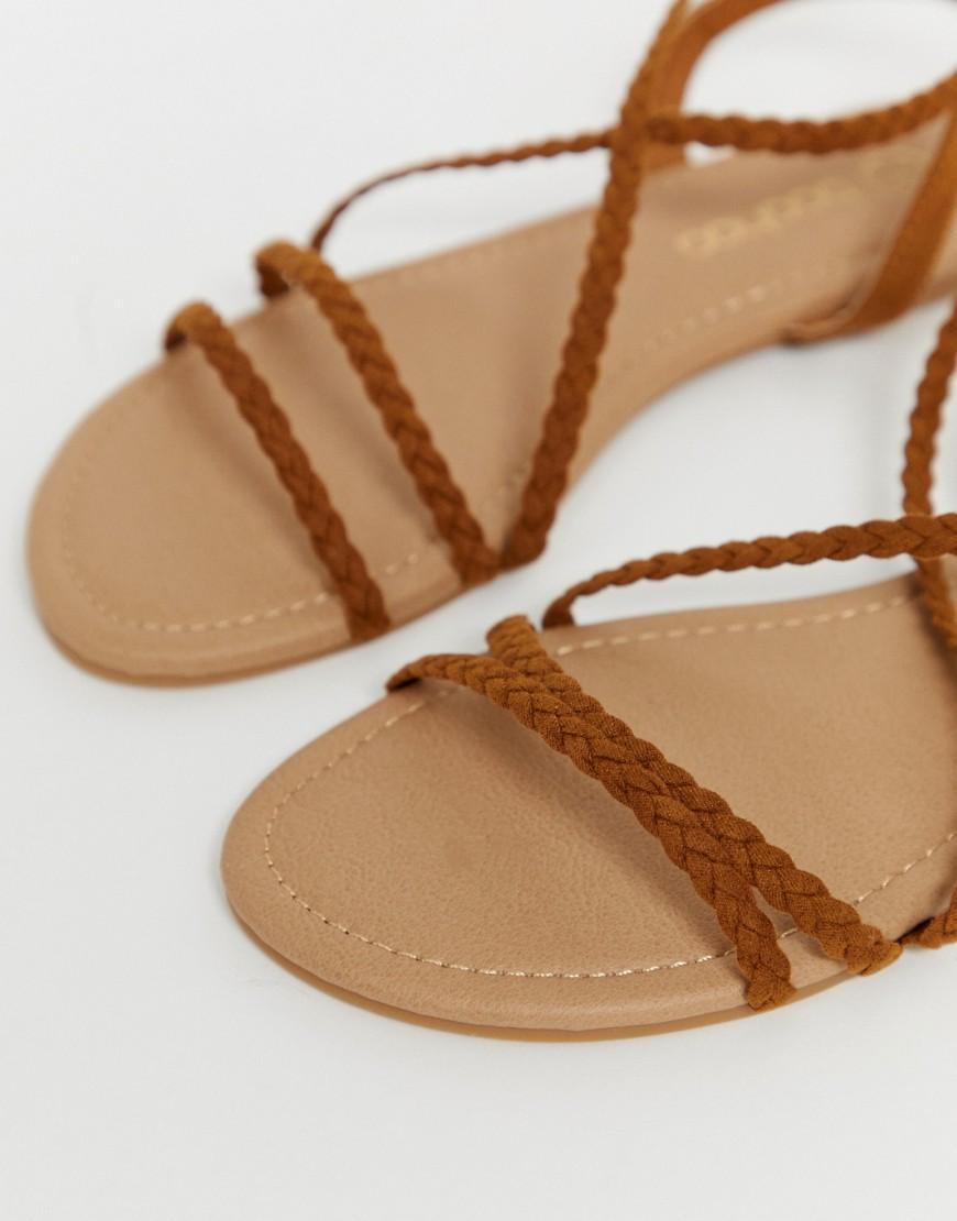 tan tie up flat sandals