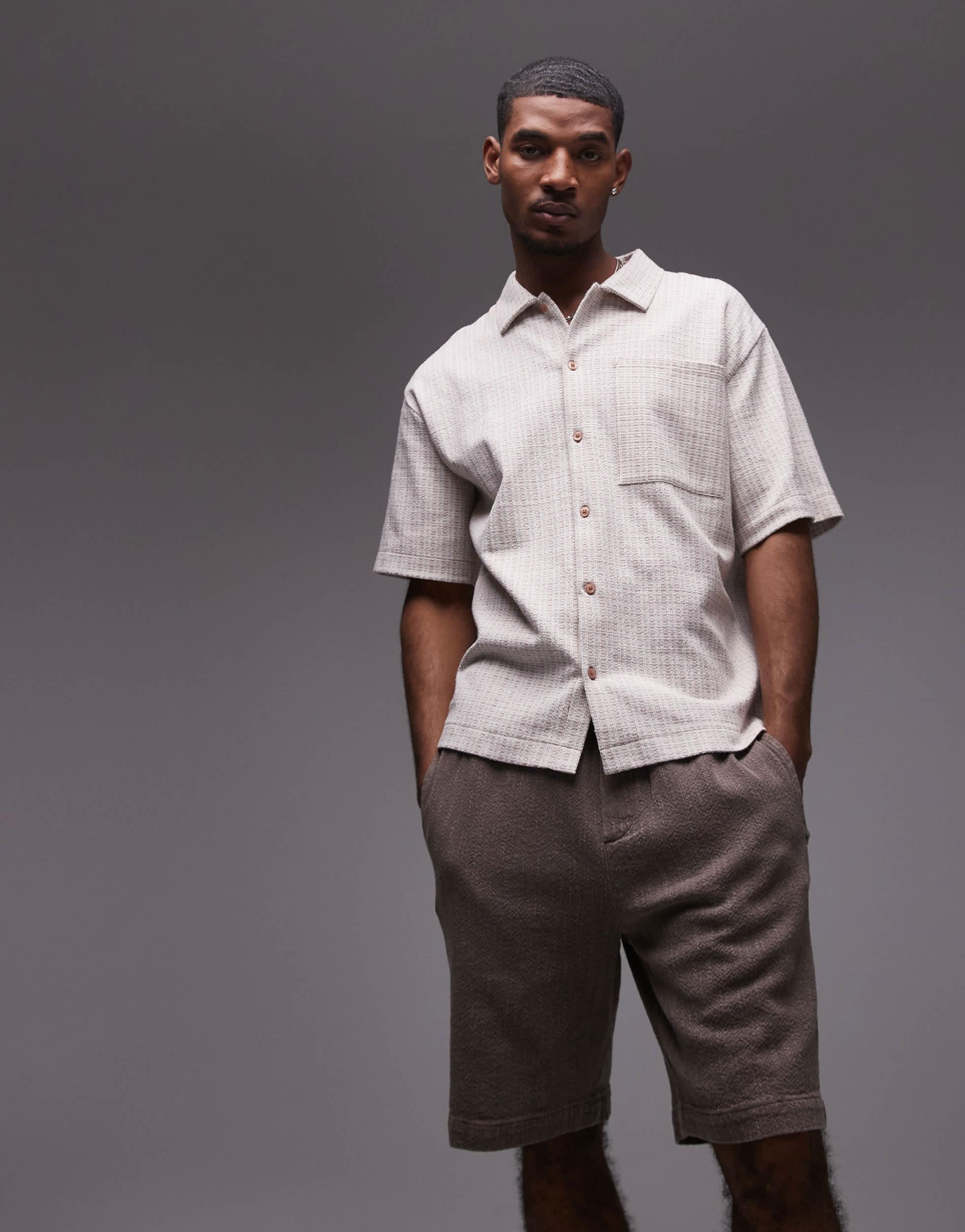 Short Topman Rayé à Jambes Larges - Taille 32, Neuf Avec étiquette (Prix Conseillé 32€)
