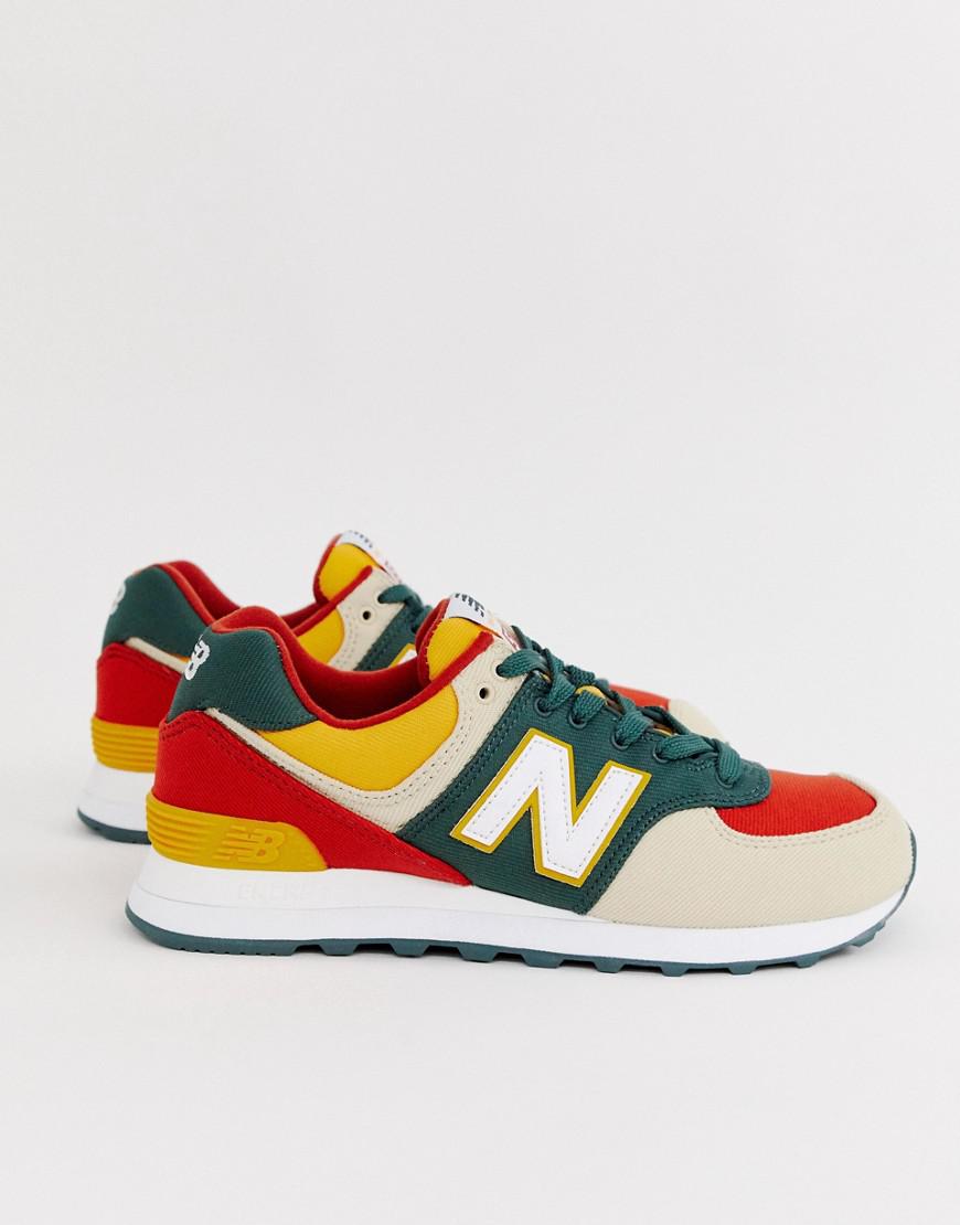 multi coloured new balance trainers