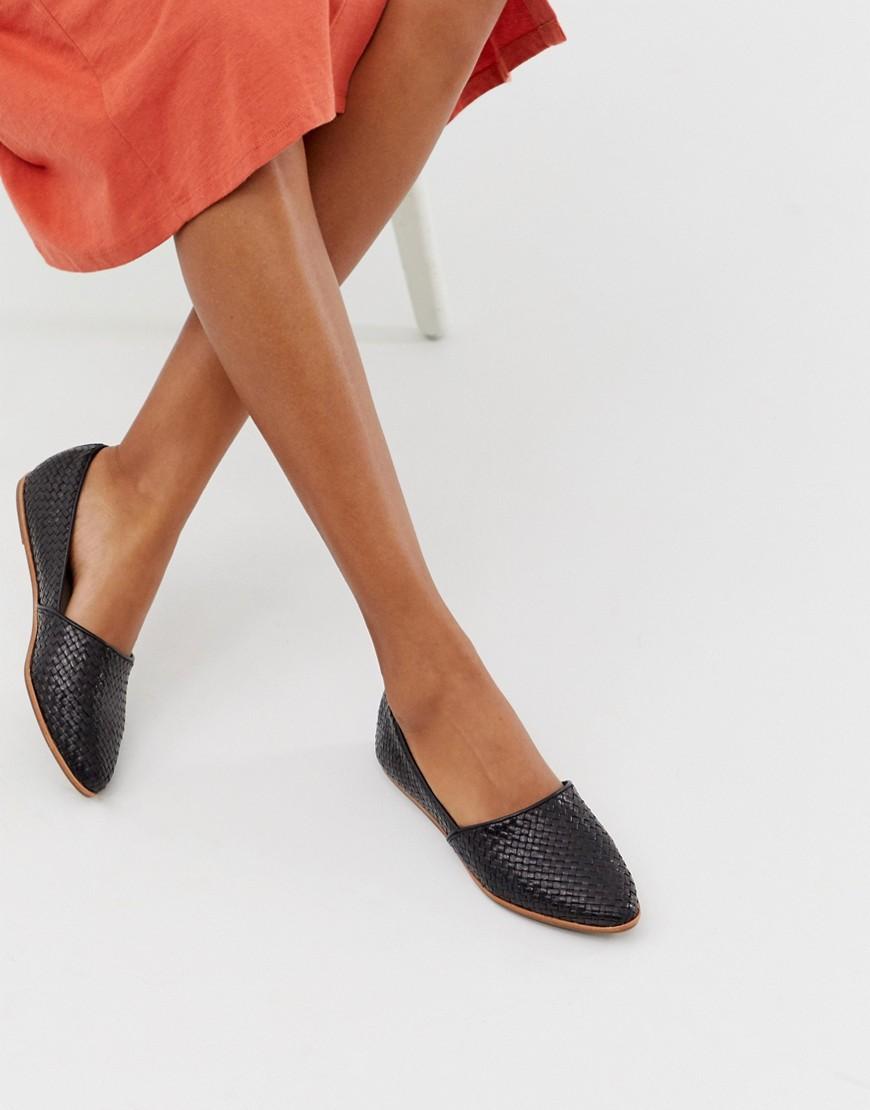 ALDO Blanchette Leather Flat Shoes in Black - Lyst