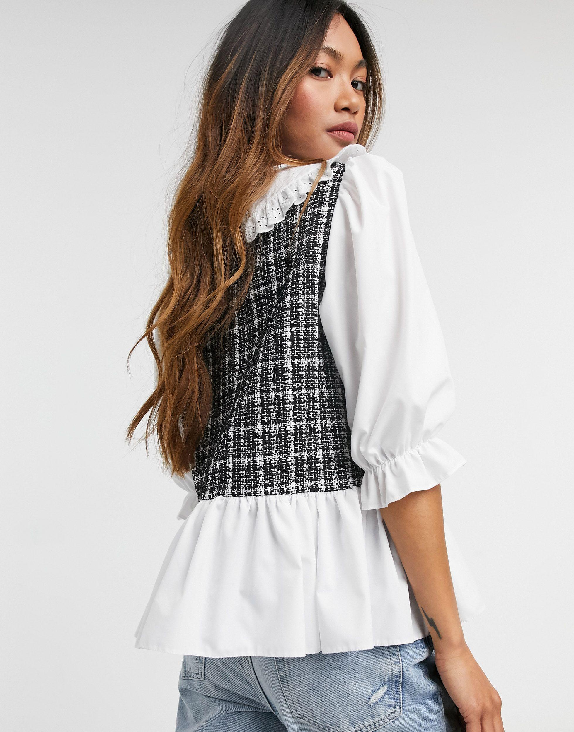 boucle high neck shirt
