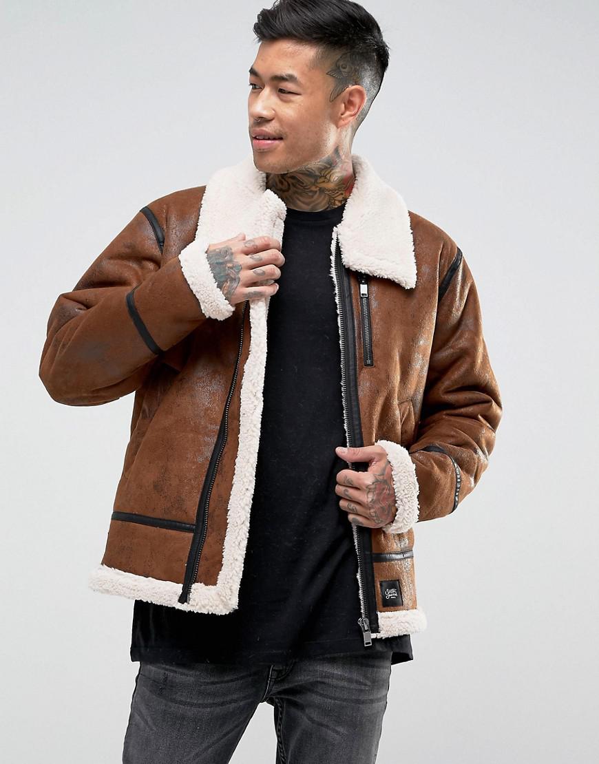 tan faux shearling jacket