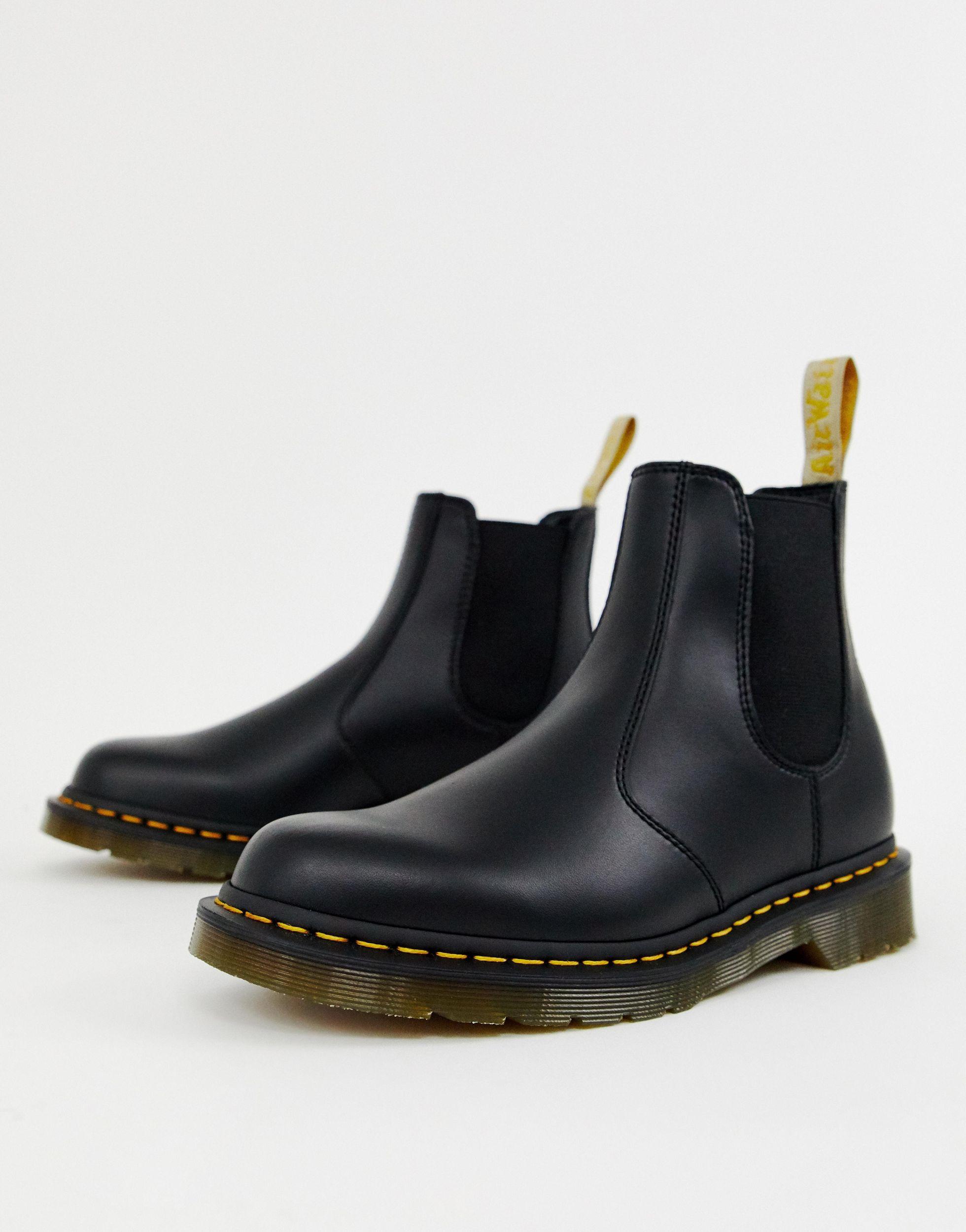 dr martens vegan 2976 chelsea boots in black smooth
