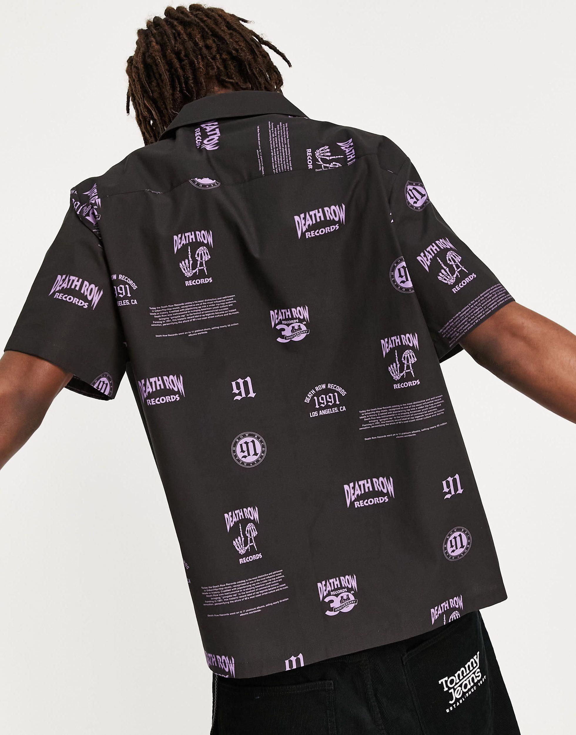 ASOS Death Row Records Relaxed Revere Shirt in Black for Men | Lyst