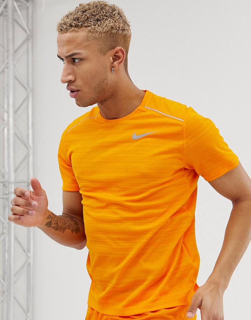 Nike Dry Miler T-shirt in Orange for Men | Lyst UK