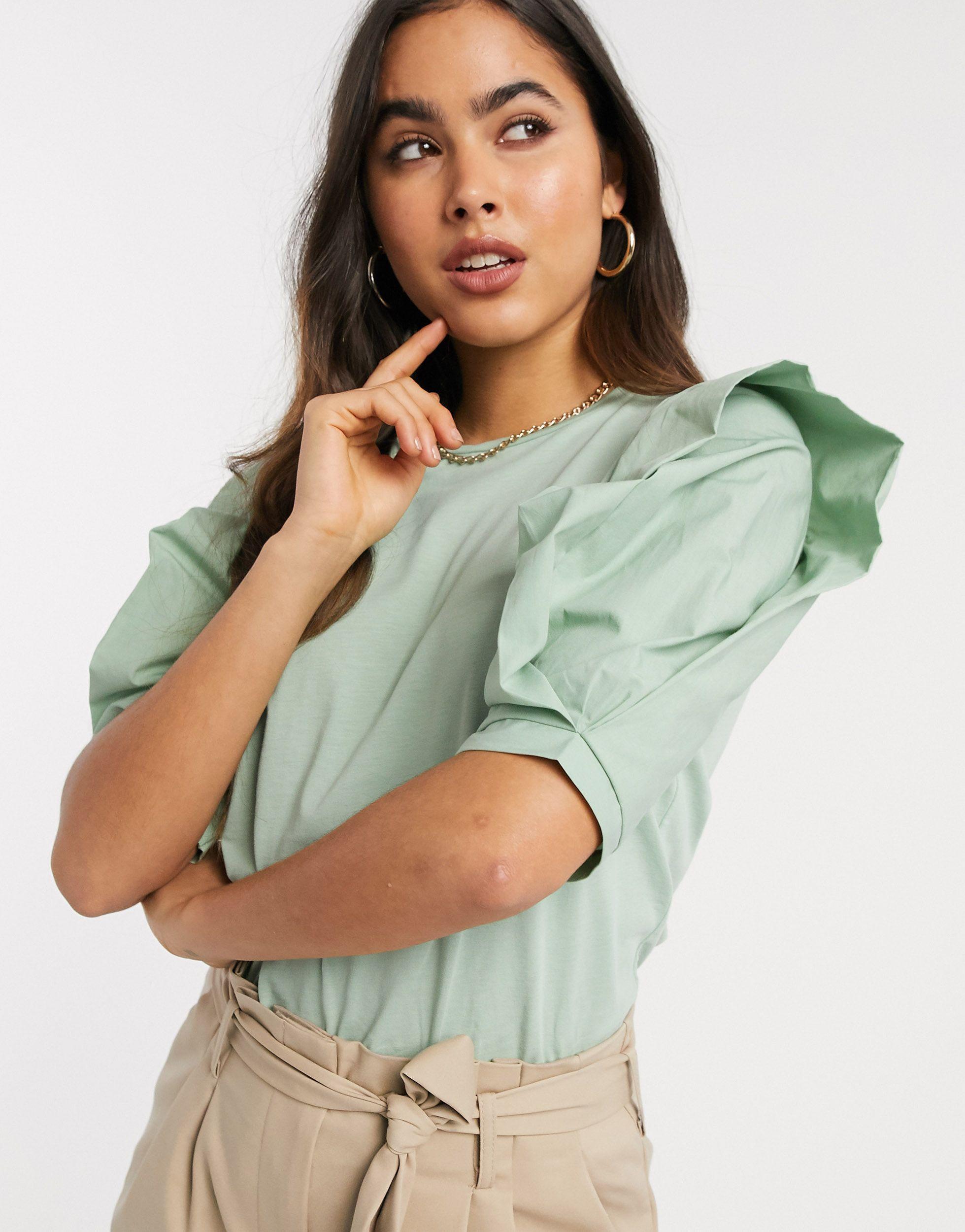 camisa volantes stradivarius