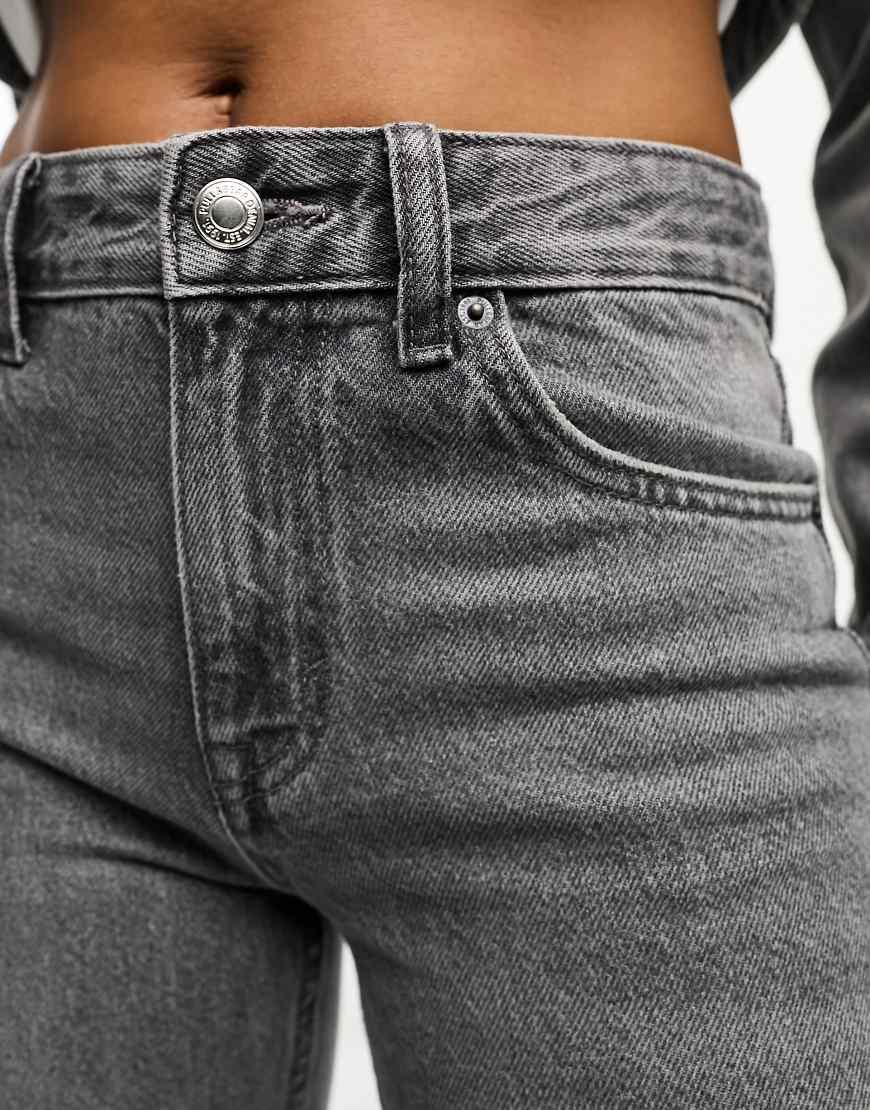 Pull&Bear Mid Rise Straight Leg Jean in Grey Lyst UK
