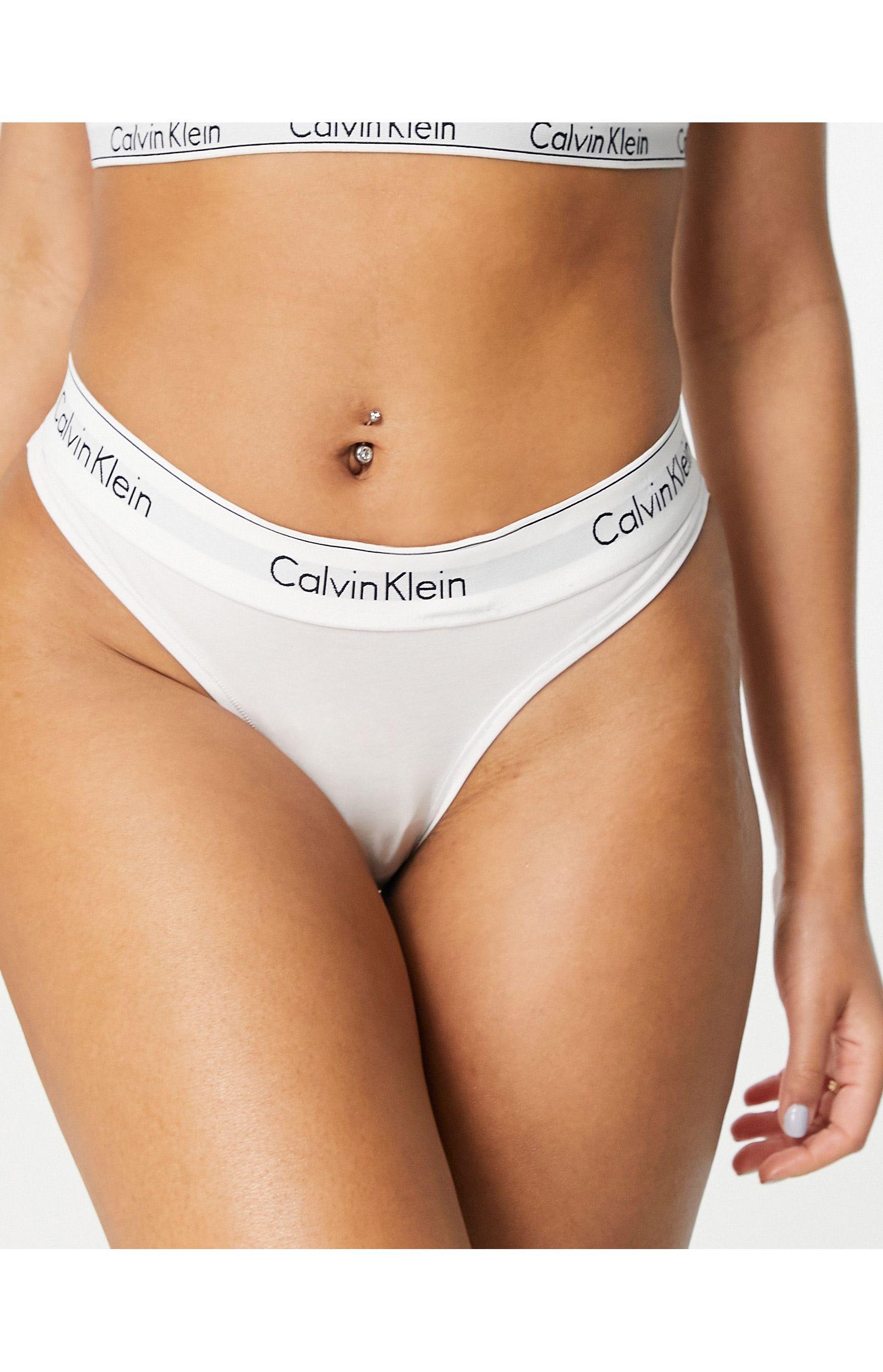 Calvin Klein Modern Cotton Thong in White - Lyst