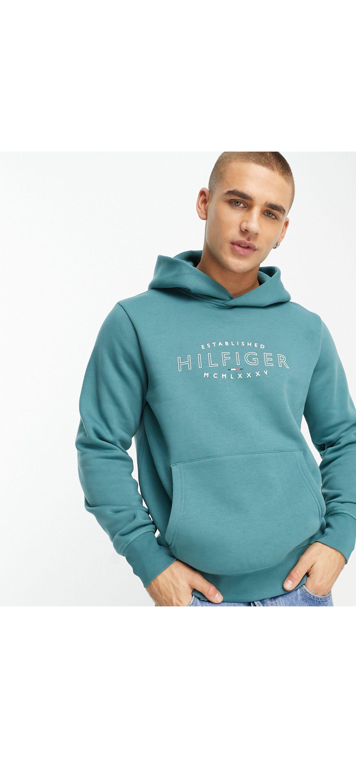 Tommy Curve Hoodie in Blue for Men | Lyst