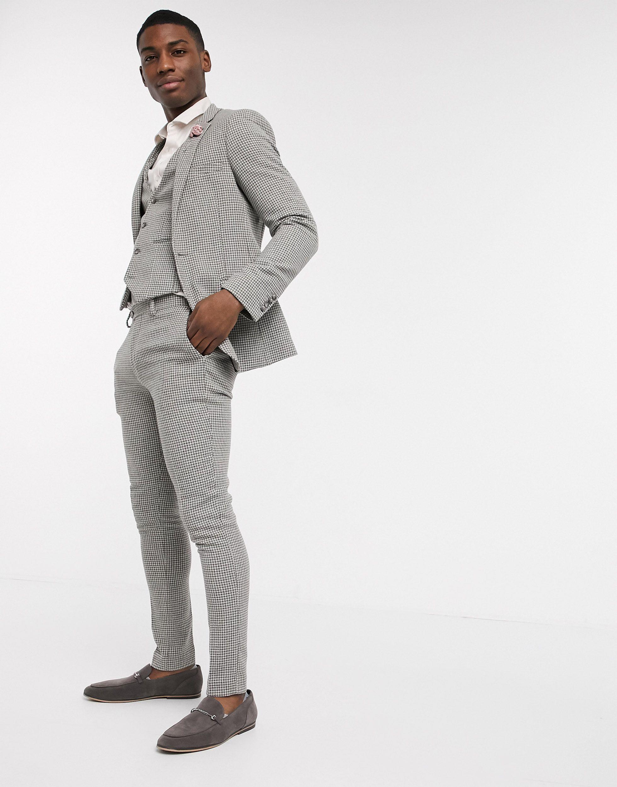 ASOS Synthetic Wedding Super Skinny Suit Pants in Gray for Men Lyst