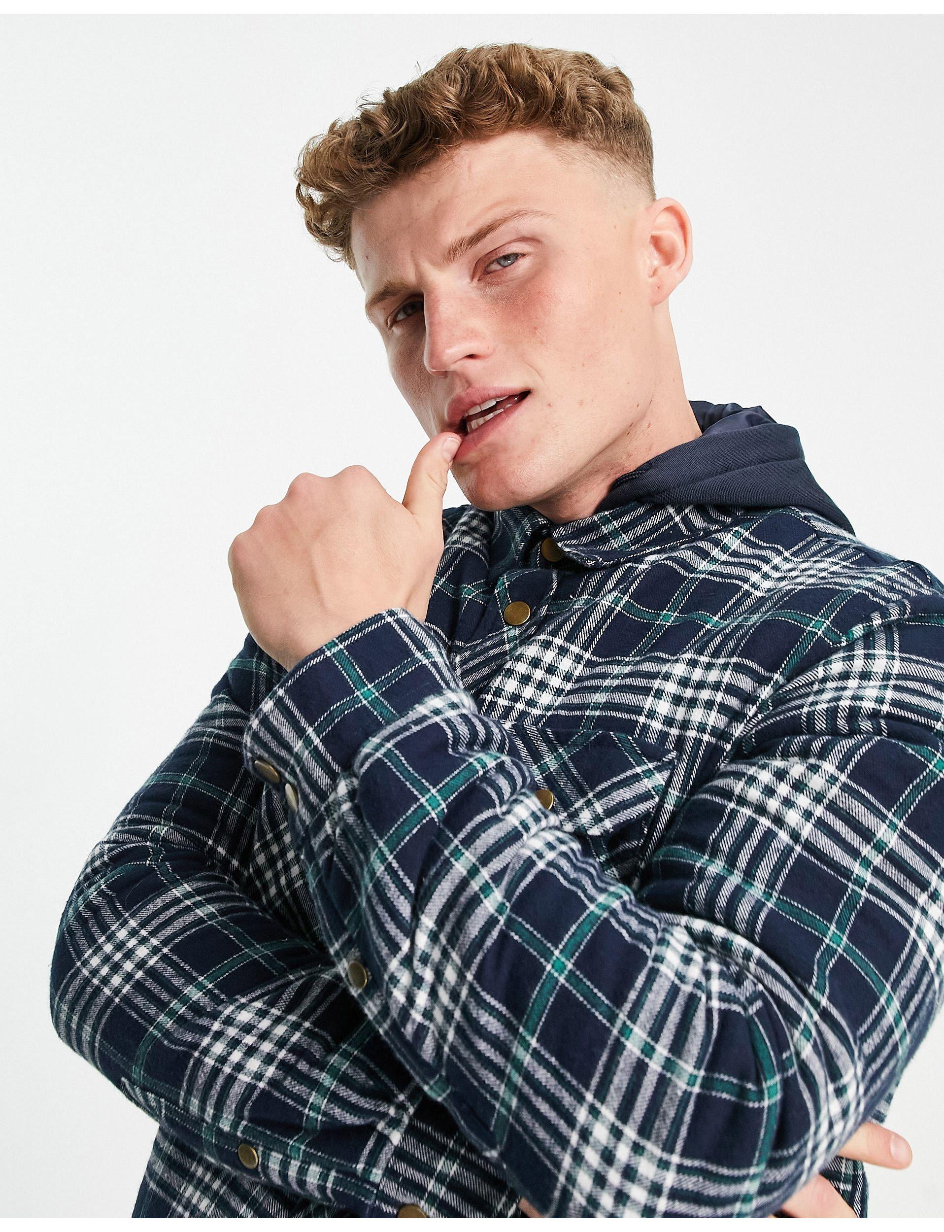 check shirt with hood