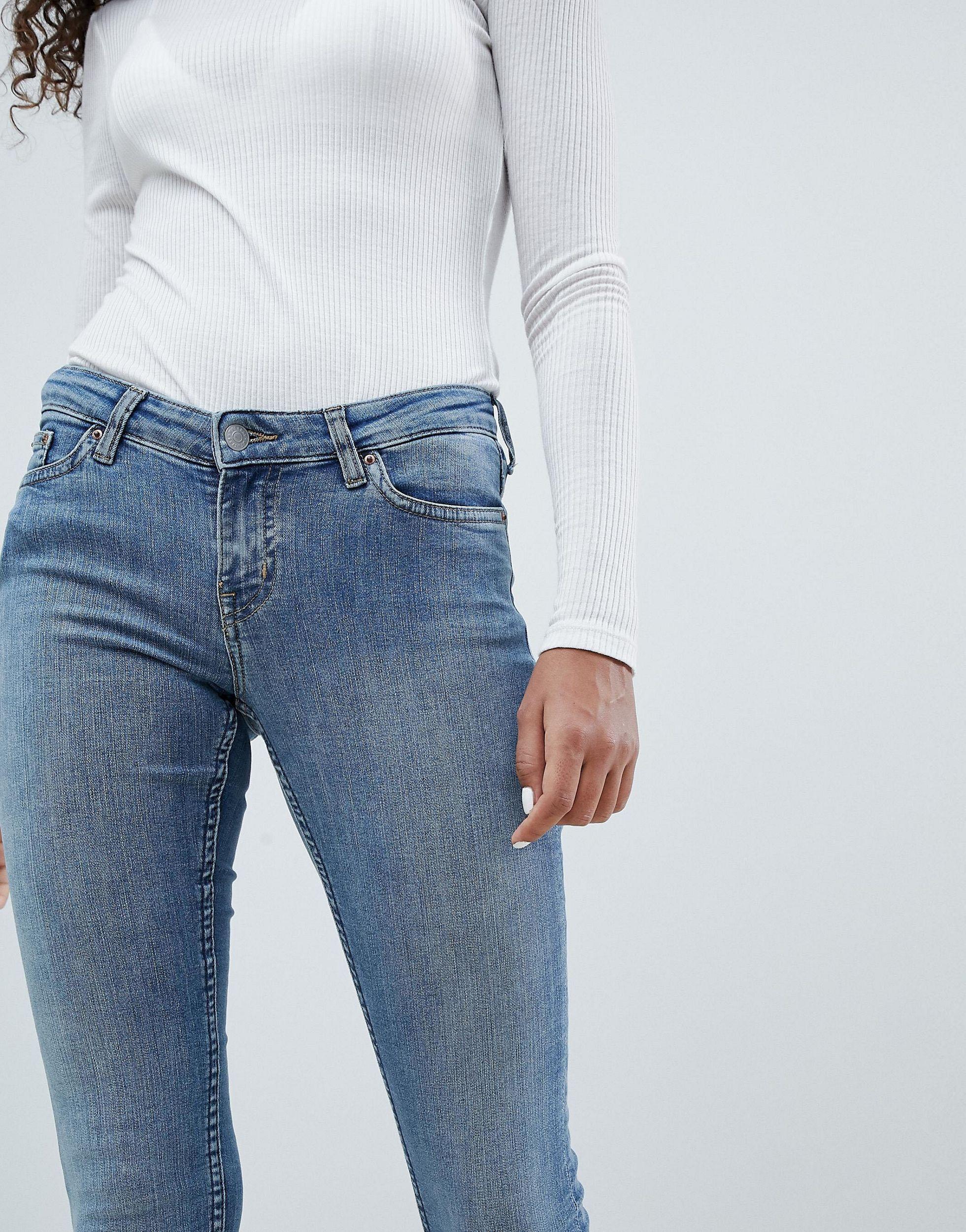 Weekday Denim Saturday Low Waist Skinny Jeans in Blue - Lyst