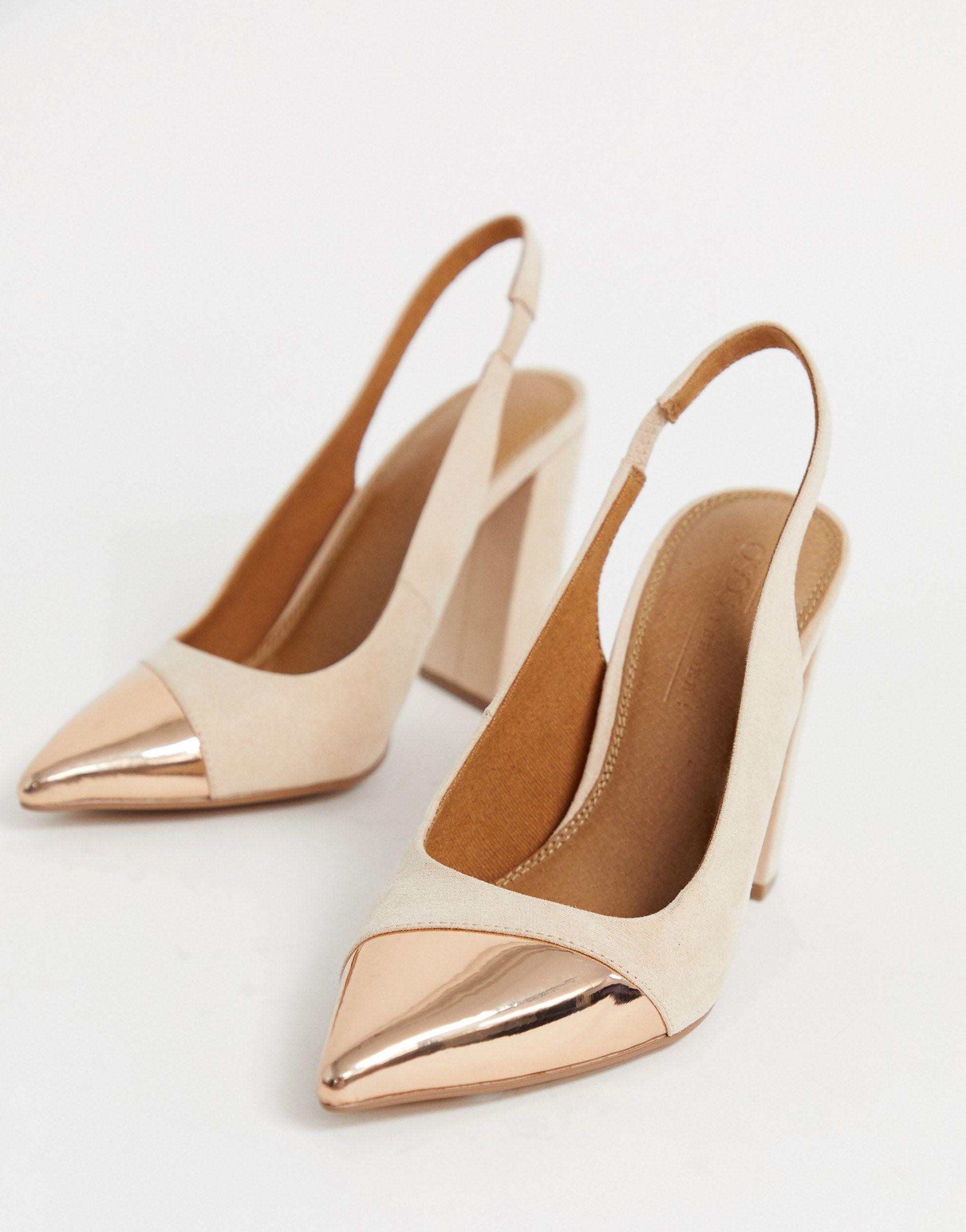 rose gold slingback heels