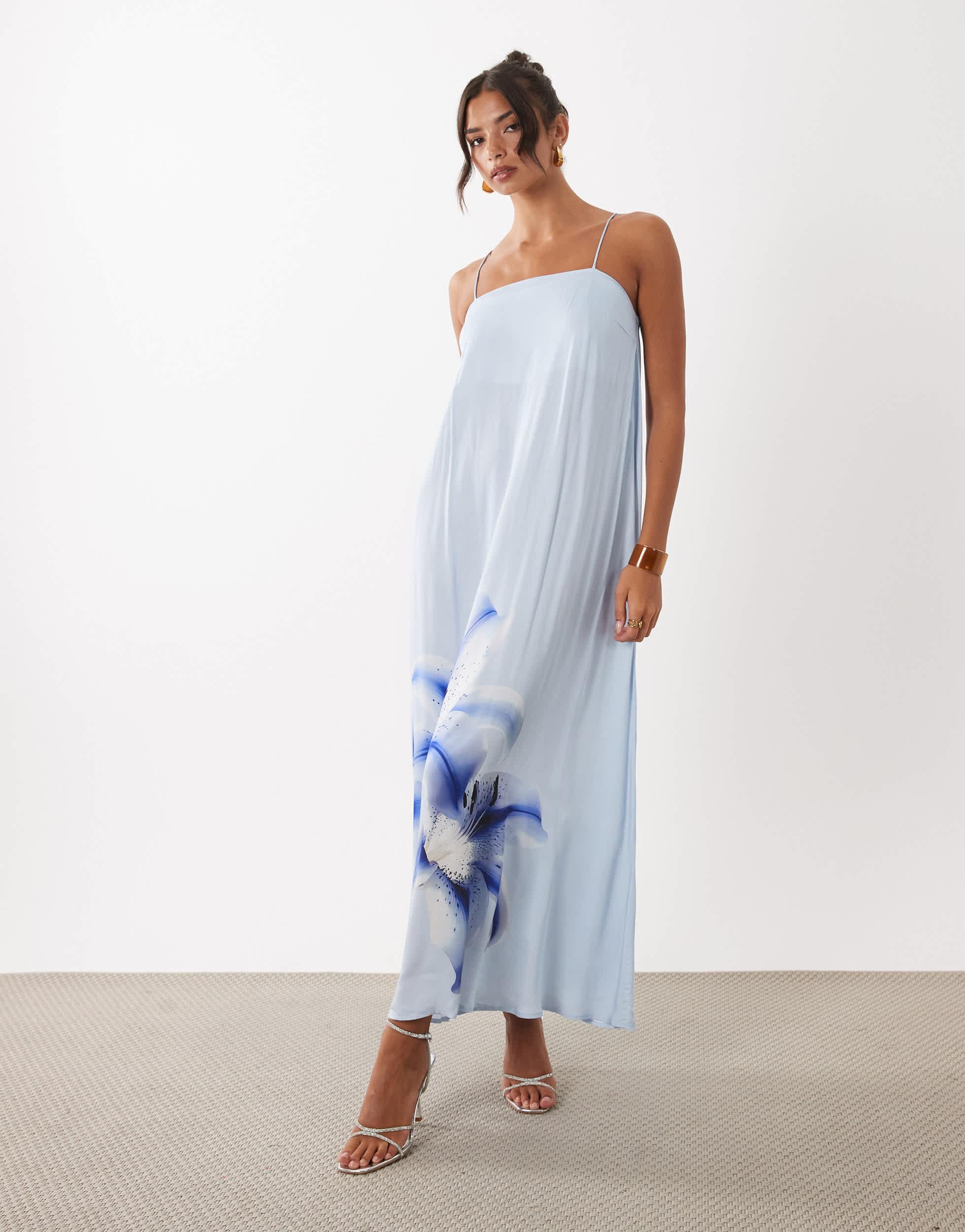 yas pleated maxi dress YAS - Structured Taffeta Pleated Maxi Dress - Women - Polyester - 2 US
