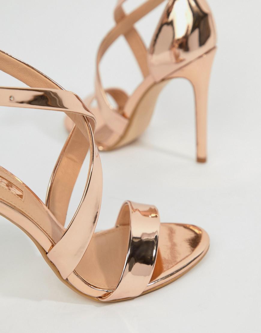 Office Harper Rose Strappy Heeled Sandals in Gold (Metallic) - Lyst
