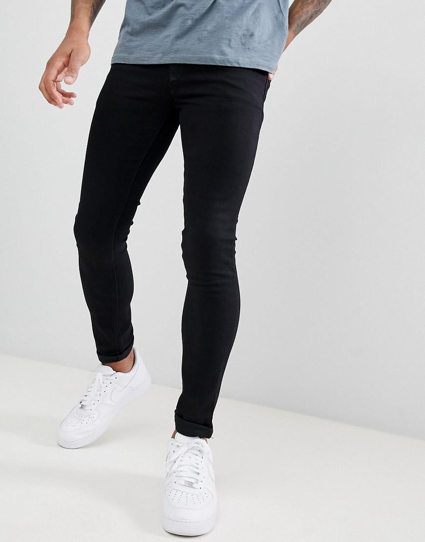 Pull&Bear Denim Super Skinny Jeans In Black for Men - Lyst