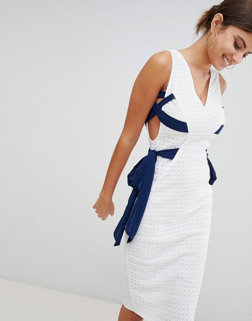 pretty little thing white midi dress