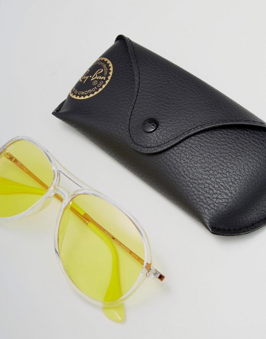 Ray-Ban Ray Ban Clear Frame Aviator With Yellow Lens | Lyst UK
