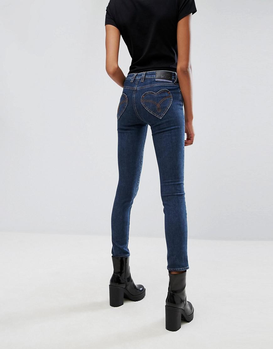 Love Moschino Heart Pocket Jeans Blue | Lyst