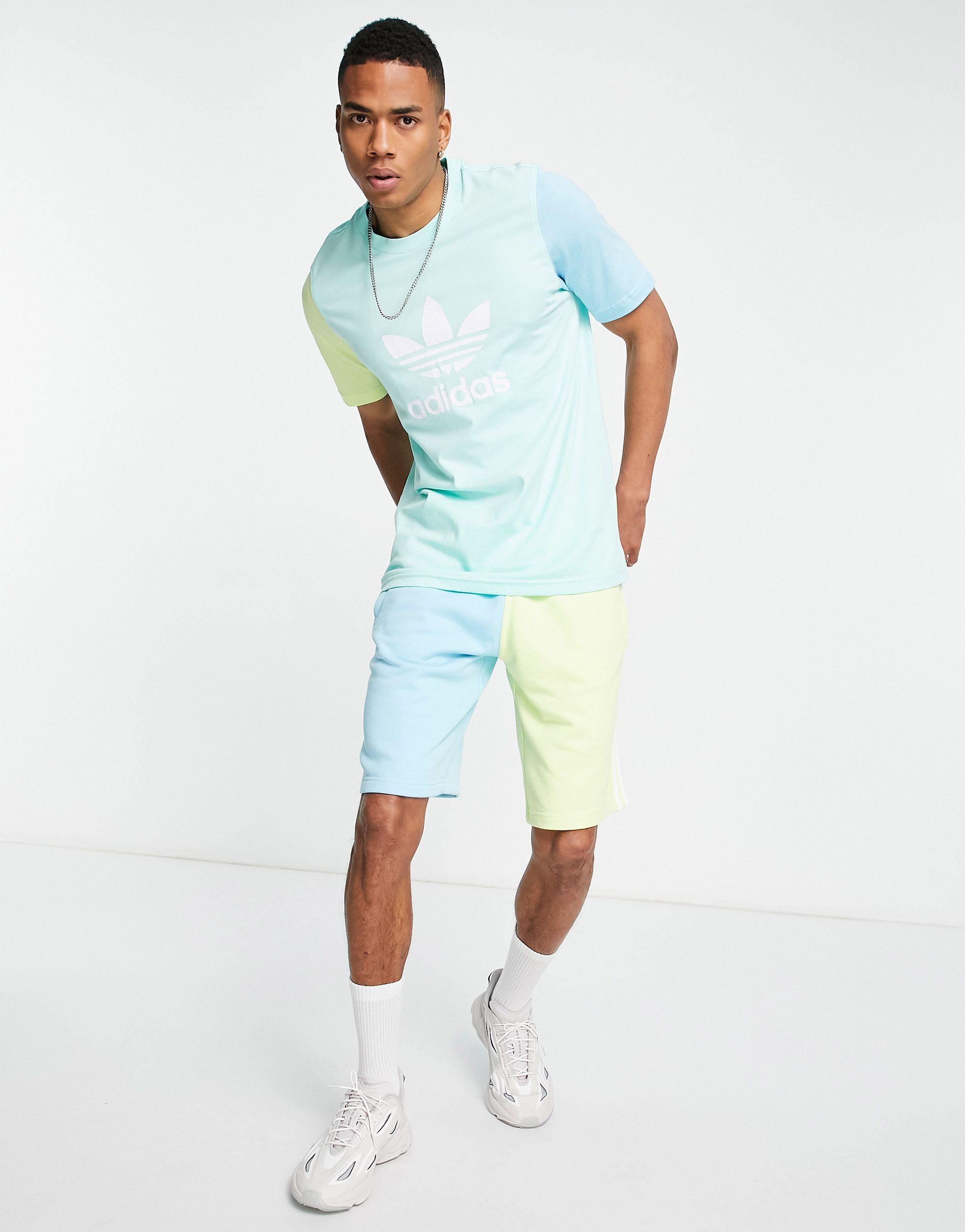escalera mecánica cien No de moda Shorts con diseño color block adidas Originals de hombre de color Verde |  Lyst