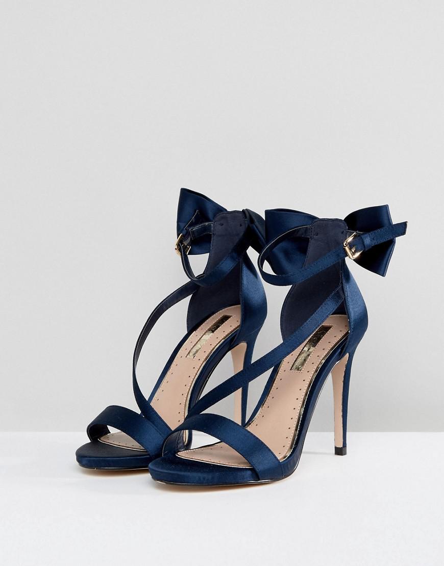Miss Kg Bow Trim Strappy Sandals in Blue | Lyst