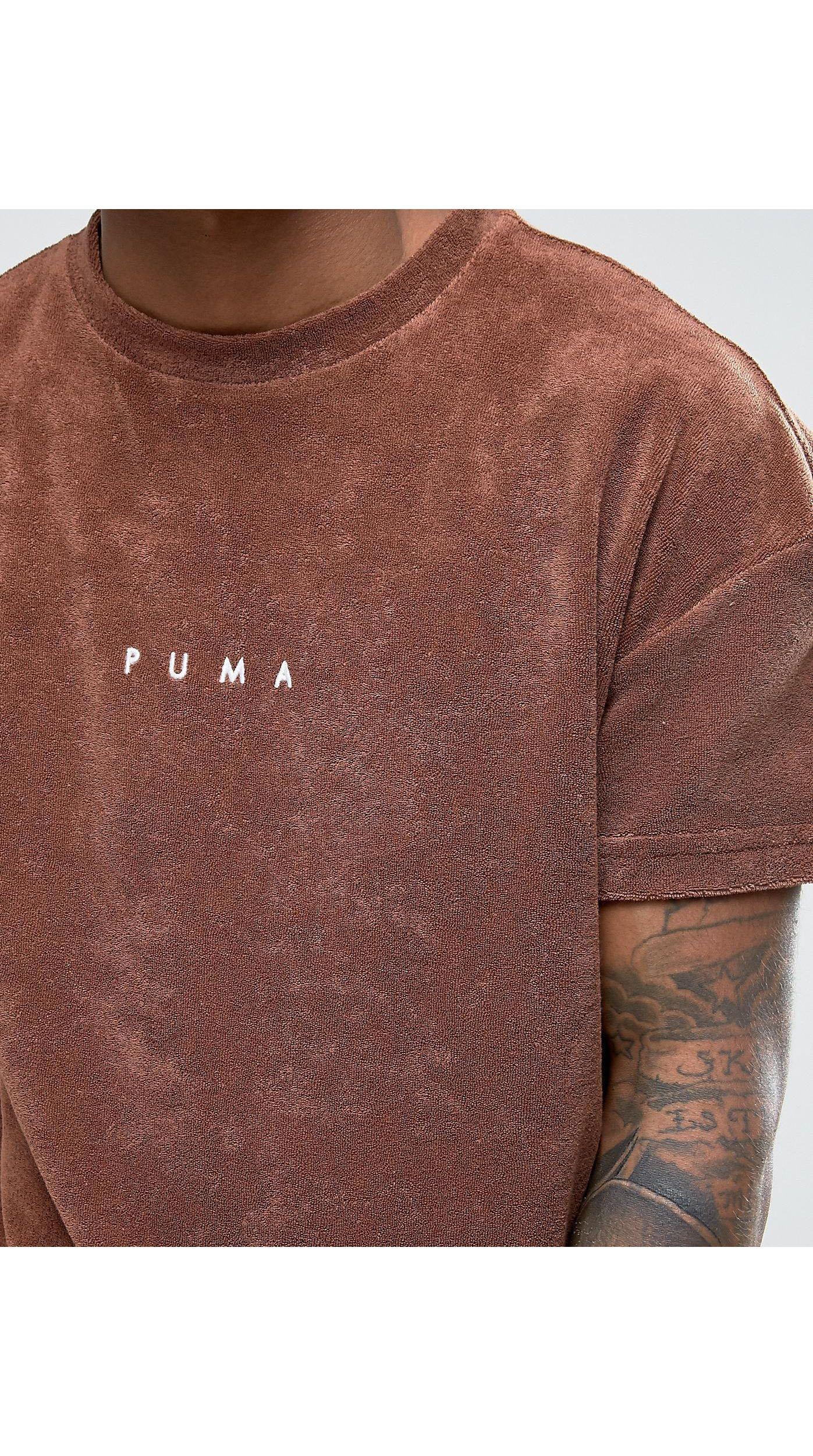 PUMA Towelling T-shirt In Brown Exclusive To Asos 57533302 for Men | Lyst