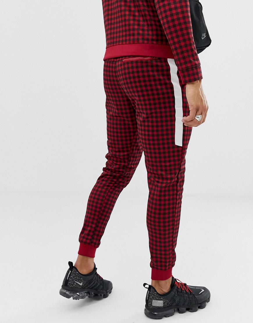 nike gingham check joggers