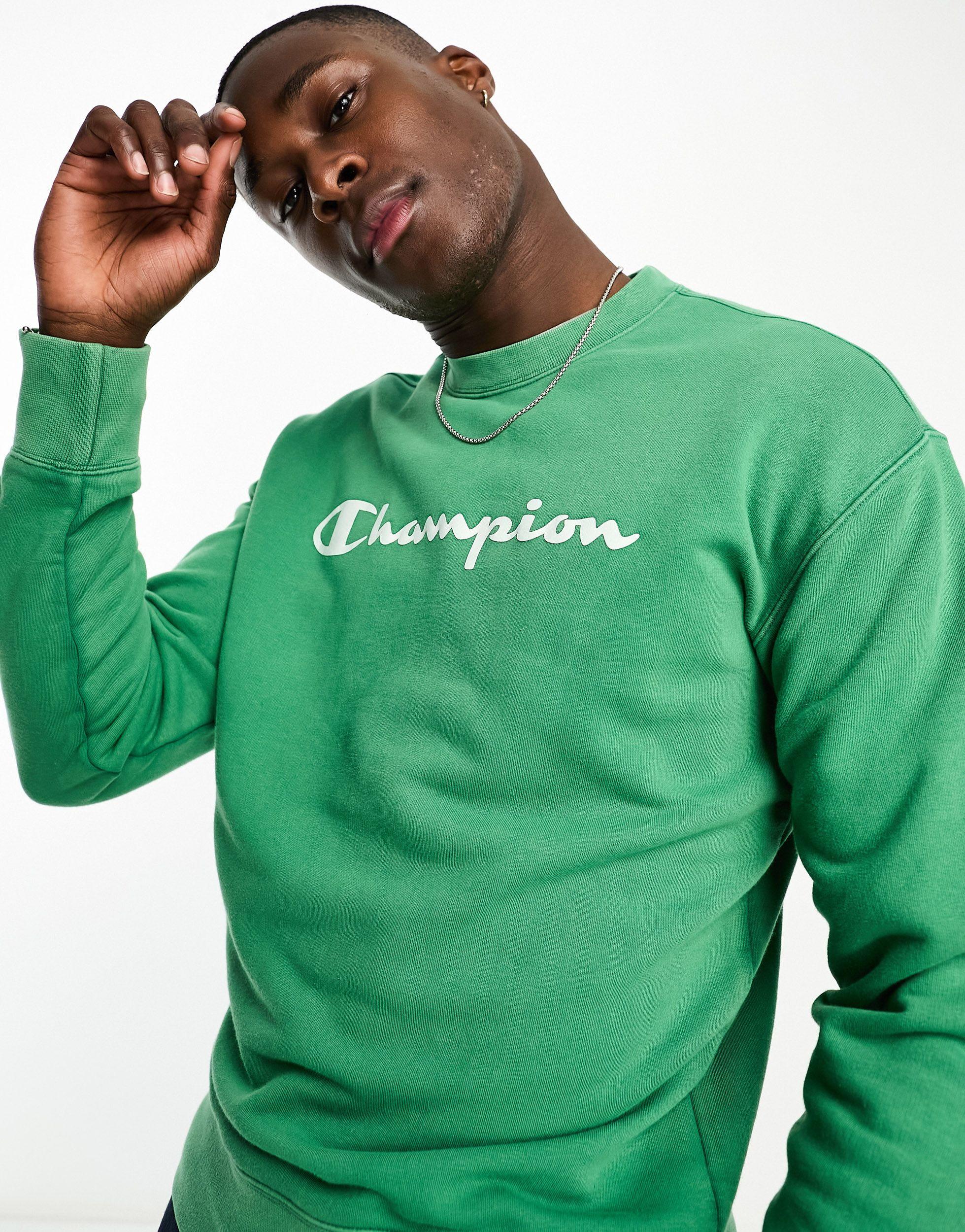 Green champion sale crewneck sweatshirt