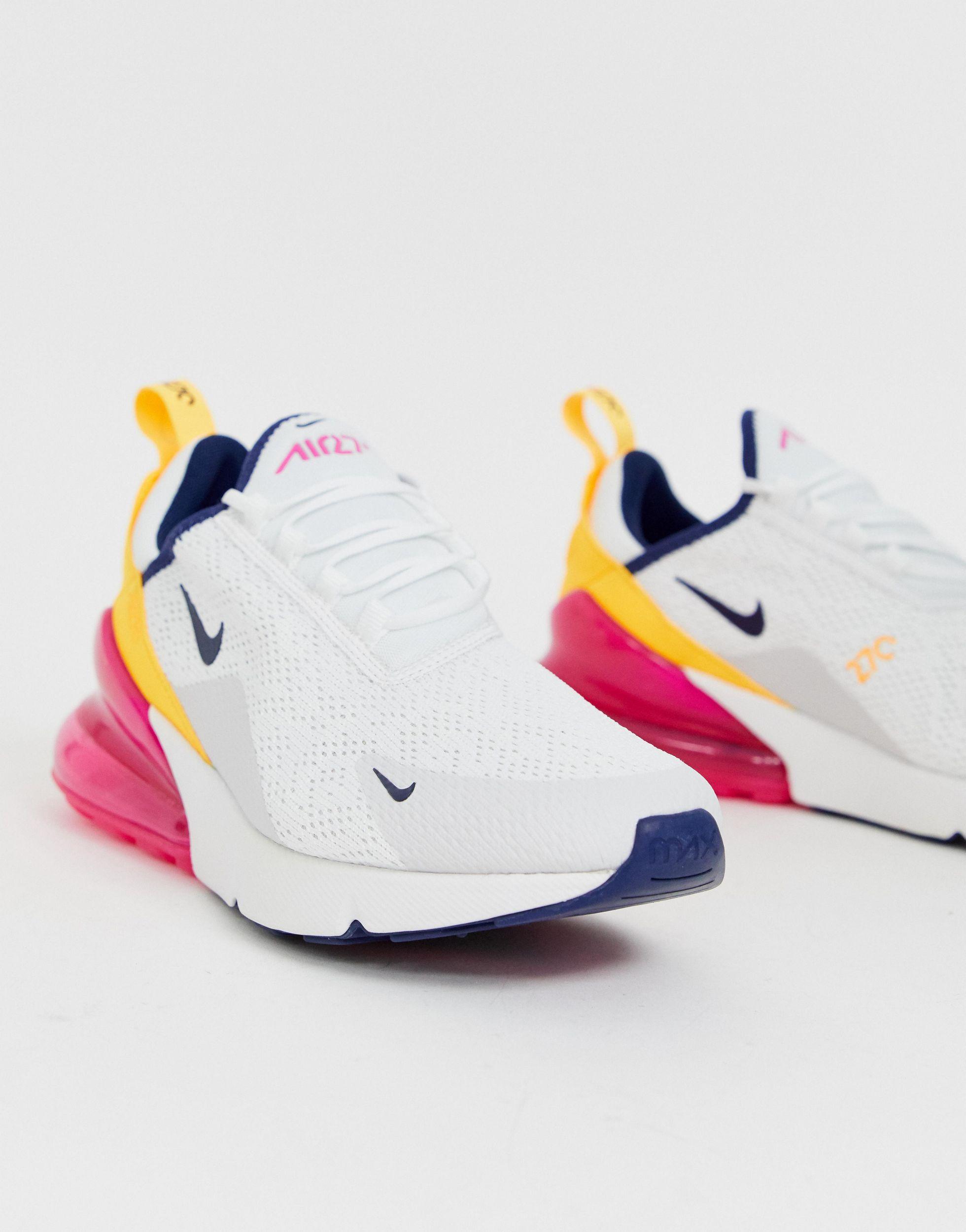 Nike Womens Air Max 270 Shoes in Gold (White) - Lyst