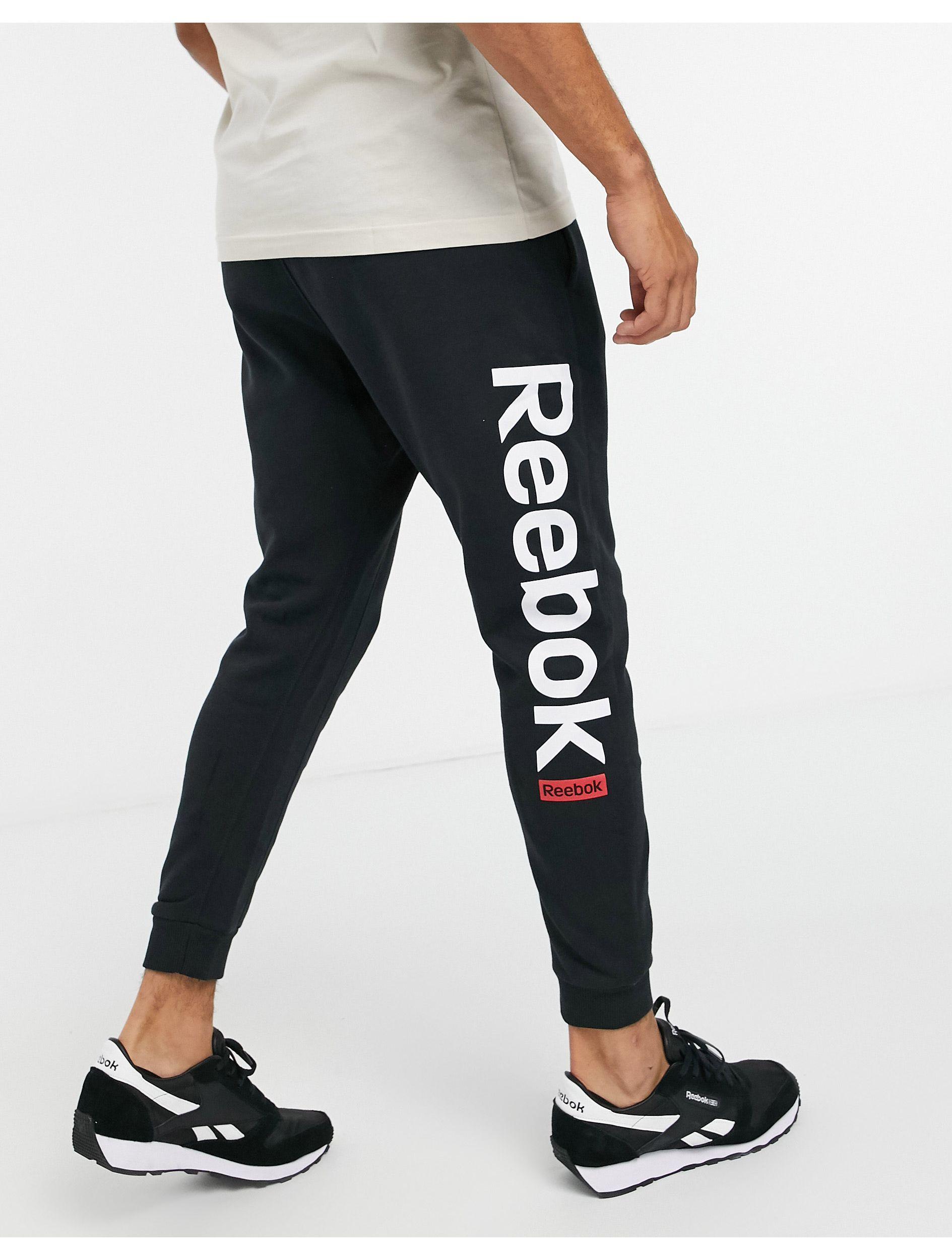 black reebok sweatpants