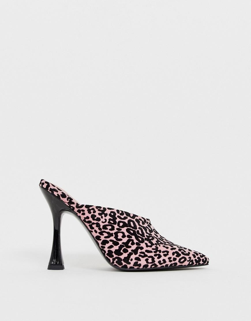 leopard print backless mules