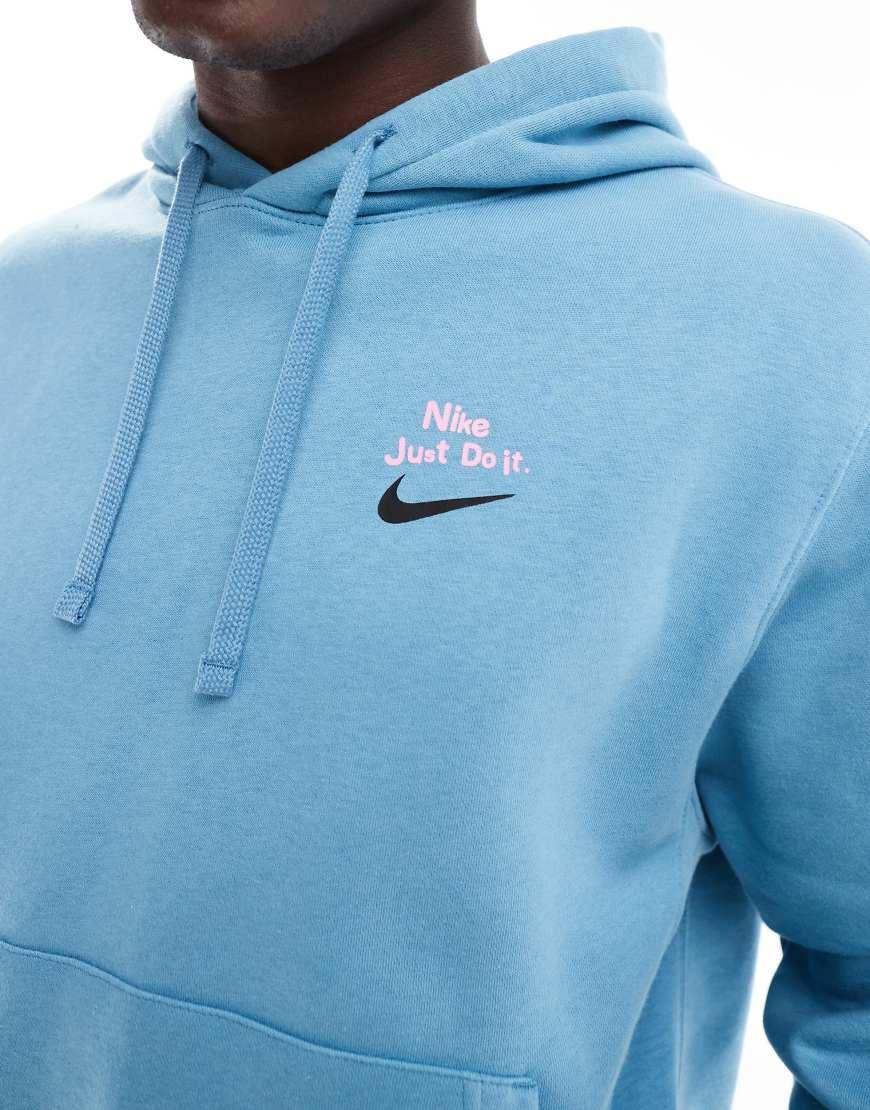 Nike Club Graphic Back Print Hoodie in Blue for Men Lyst UK