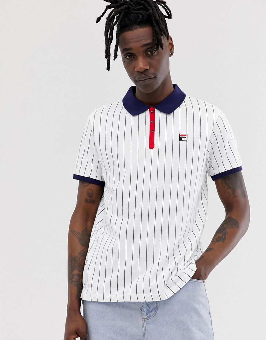 Fila Cotton Bb1 Classic Vintage Striped Polo Shirt in White for Men | Lyst