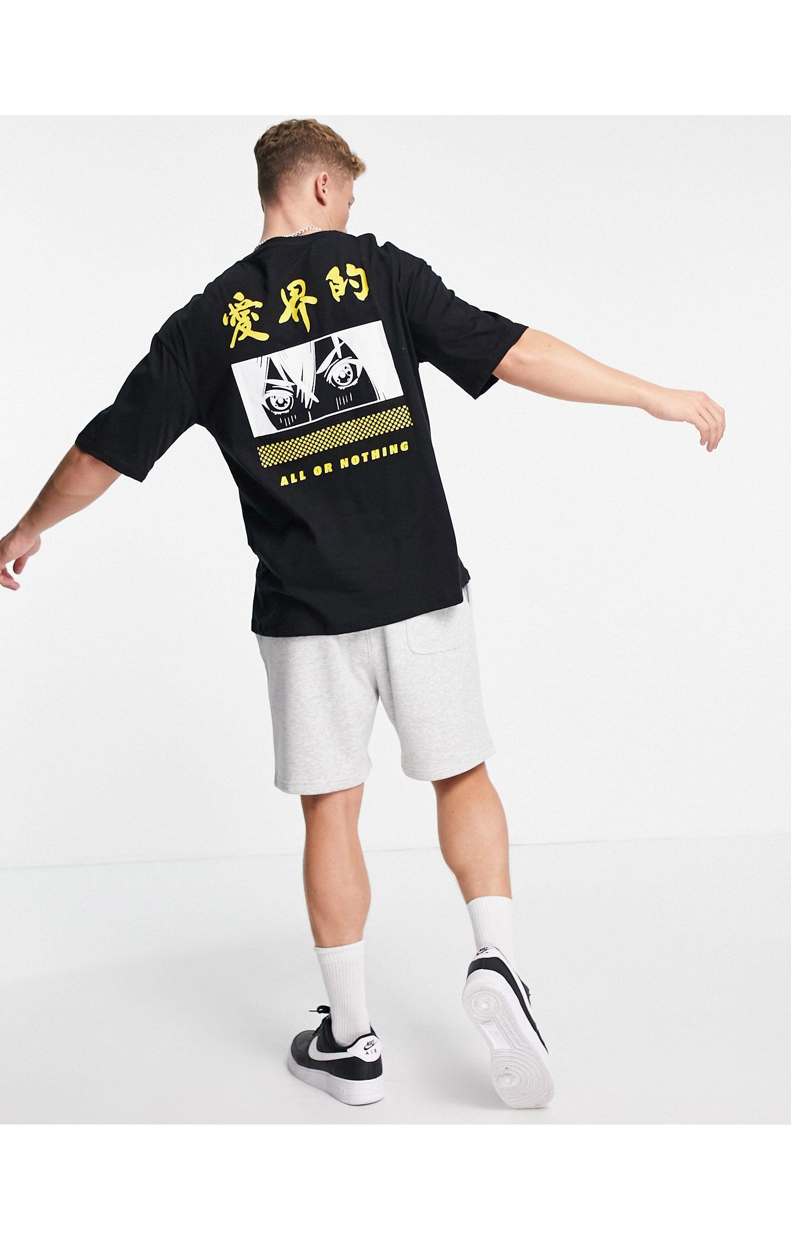 meer Reisbureau Verplicht Jack & Jones Originals Oversized T-shirt With Manga Back Print in Black for  Men | Lyst
