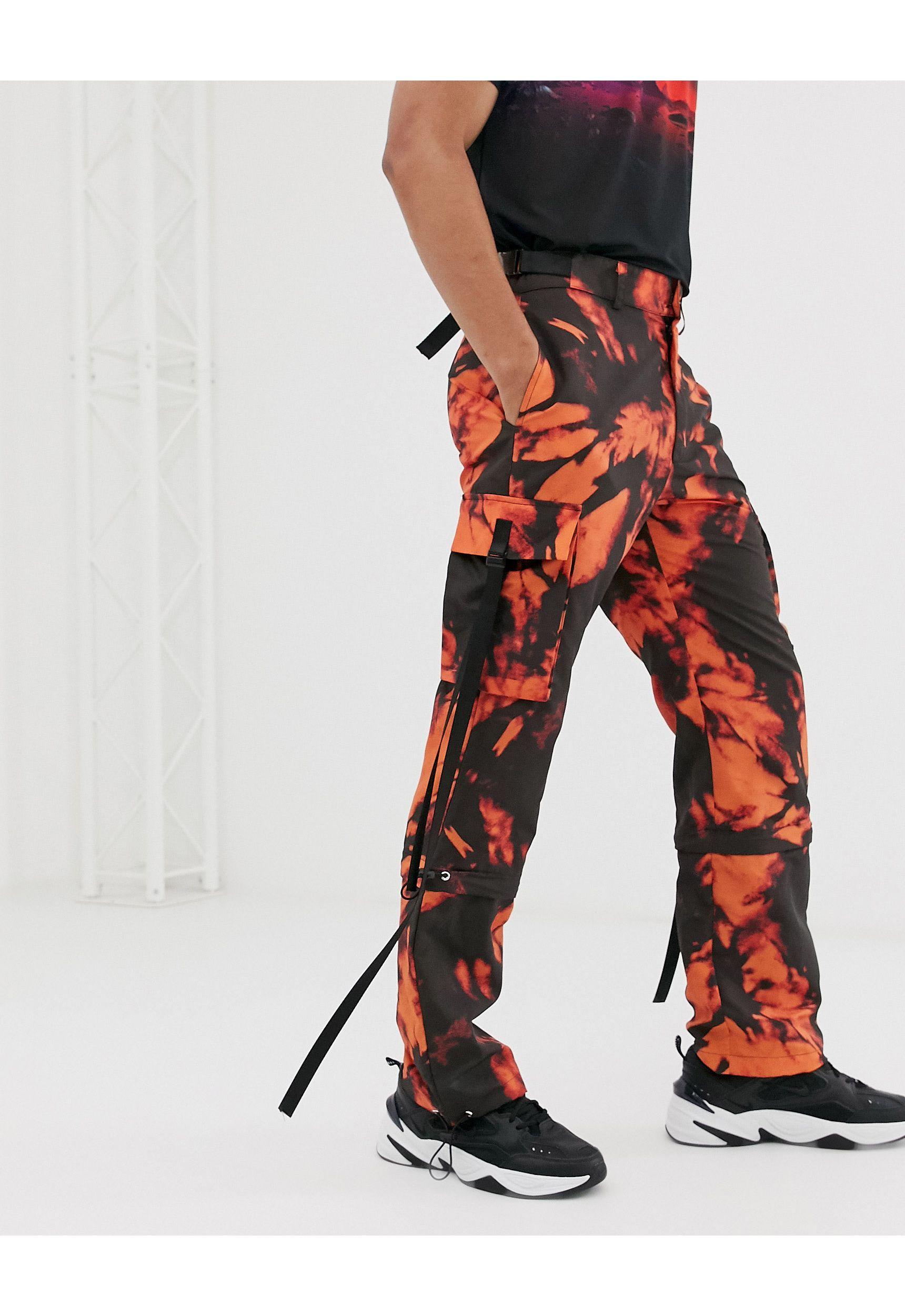 Pantaloni cargo arancione tie-dye con coulisseJaded London in Materiale  sintetico da Uomo colore Arancione - Lyst
