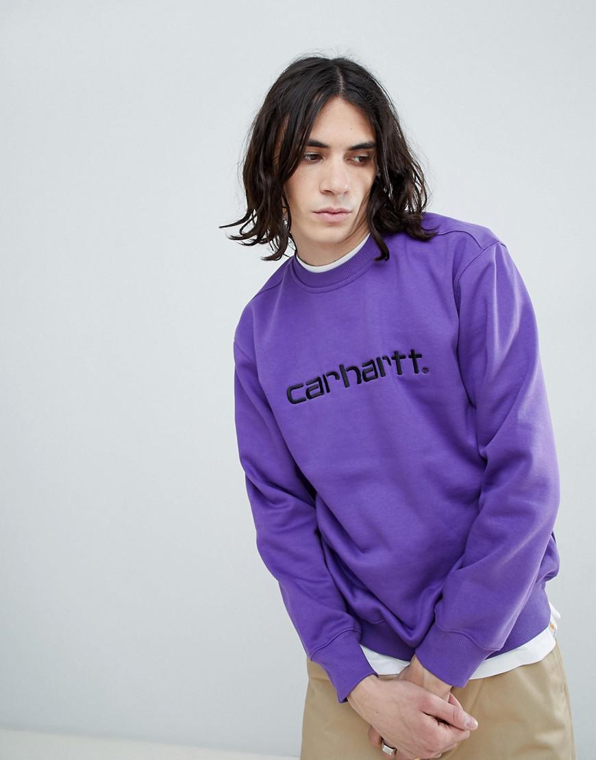 Purple carhartt sweatshirt hotsell