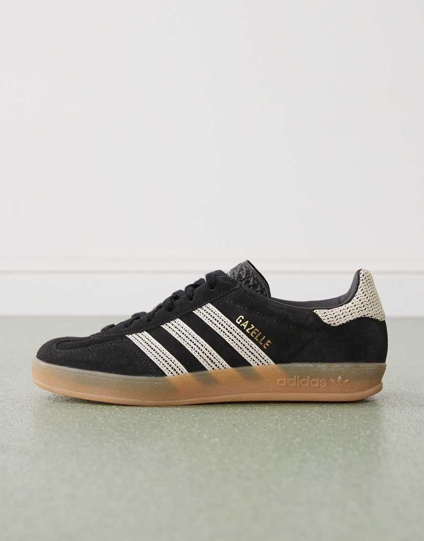 adidas Originals Gazelle Indoor Crochet Trainers in Black Lyst UK