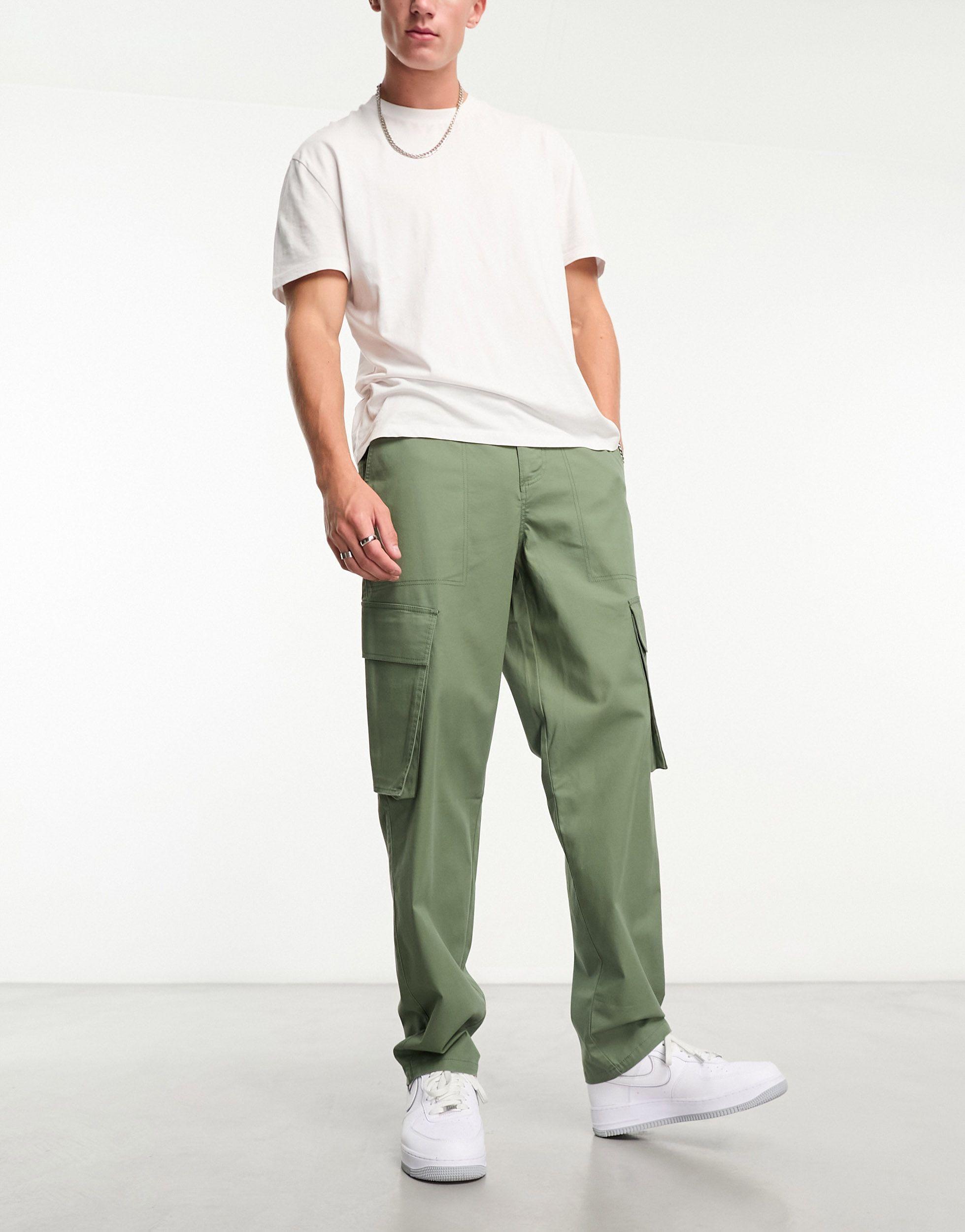ASOS baggy Cargo Trouser in Green for Men | Lyst