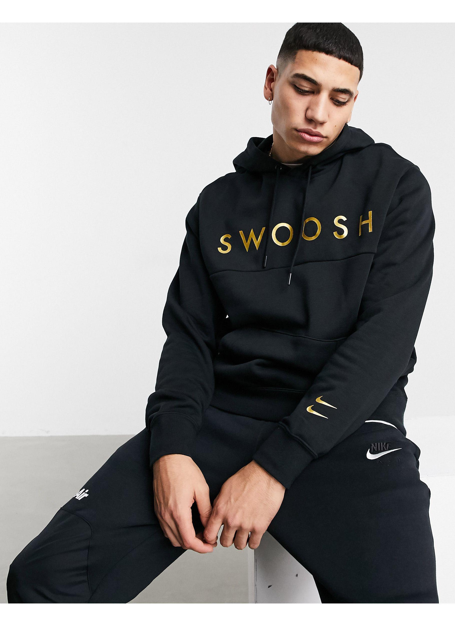 Nike Swoosh Hoodie in Black for Men | Lyst