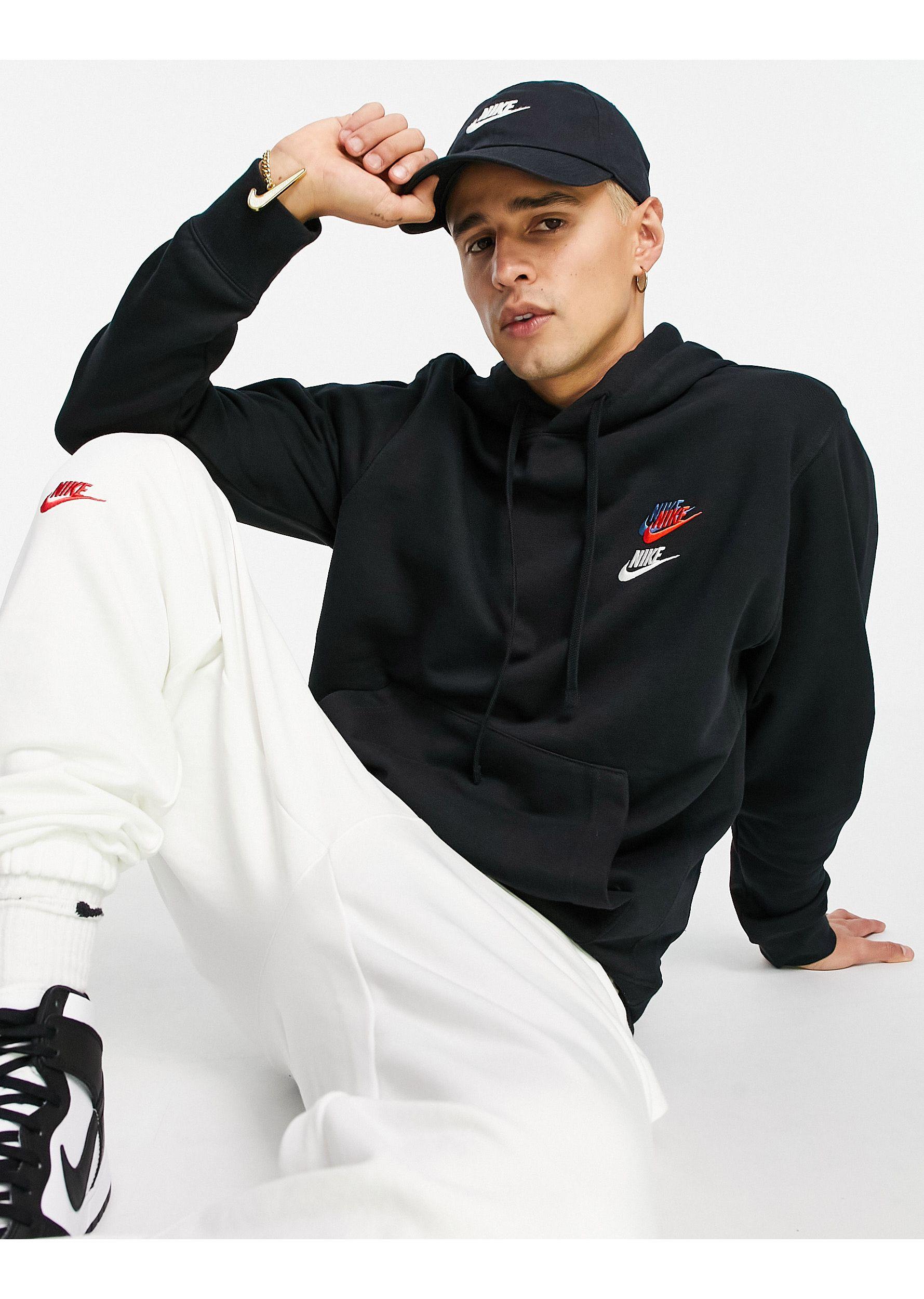 kaart Seizoen Generator Nike Essential Fleece+ Multi Logo Hoodie in Black for Men | Lyst