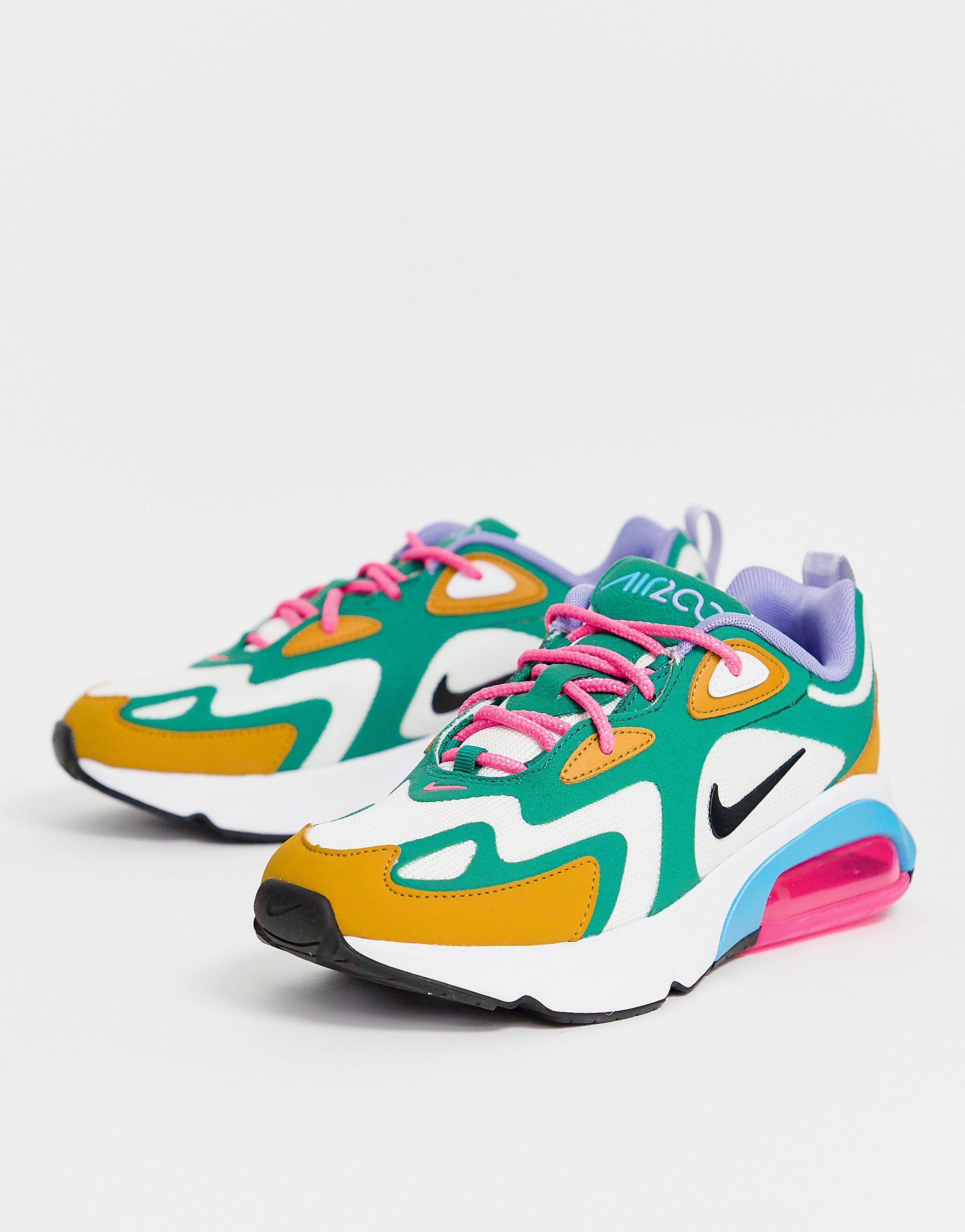 Nike Rubber Multi Air Max 200 Trainers in Green | Lyst