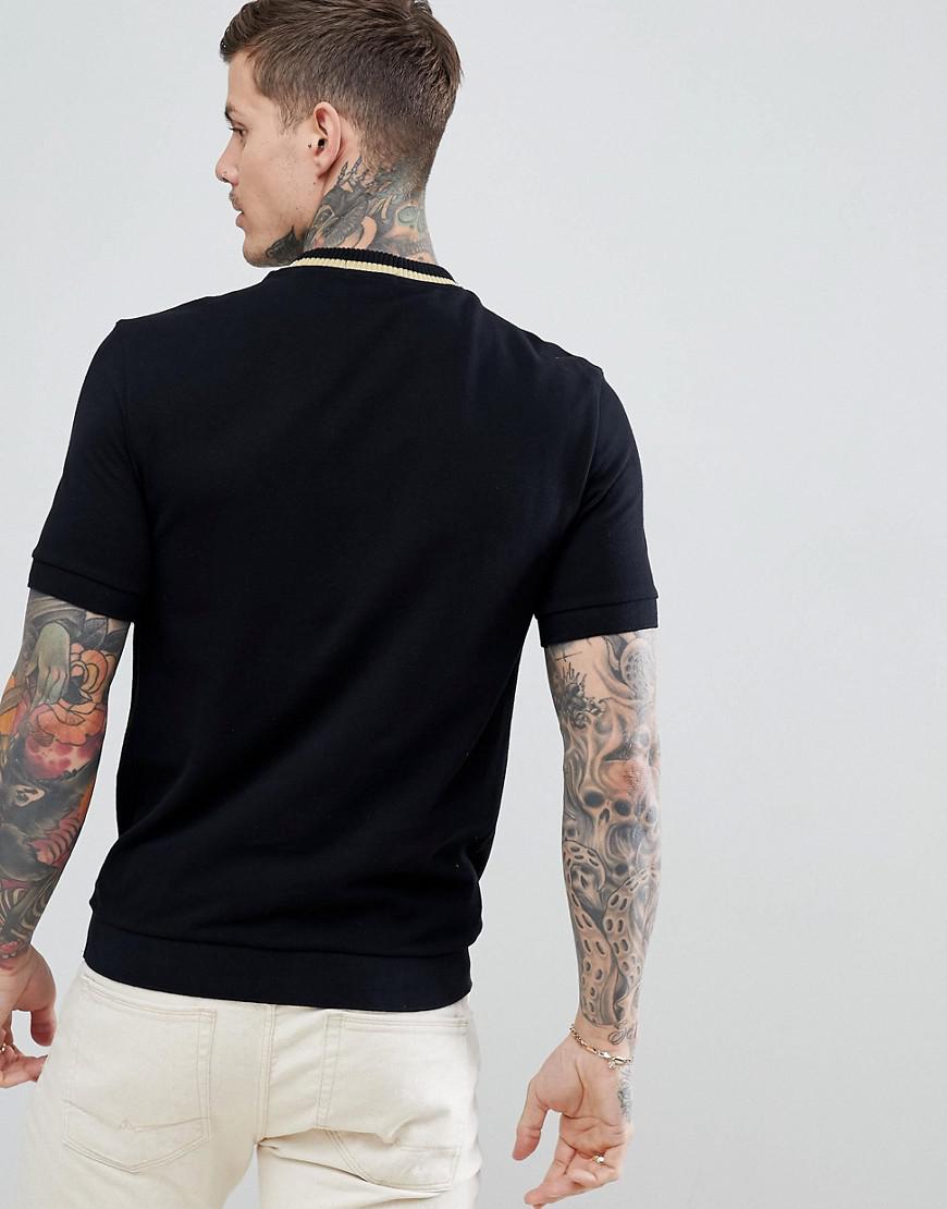 Fred Perry Reissues Tipped Pique T-shirt In Black for Men | Lyst