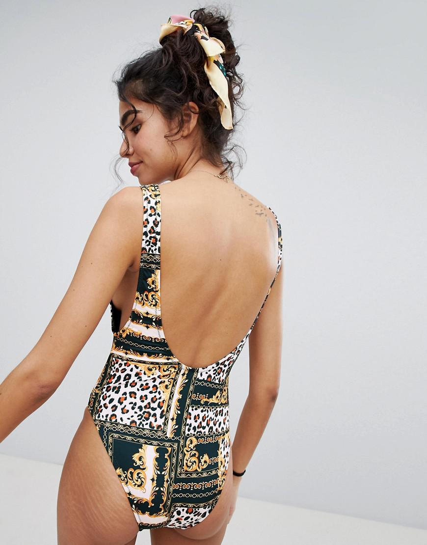leopard print swimsuit new look