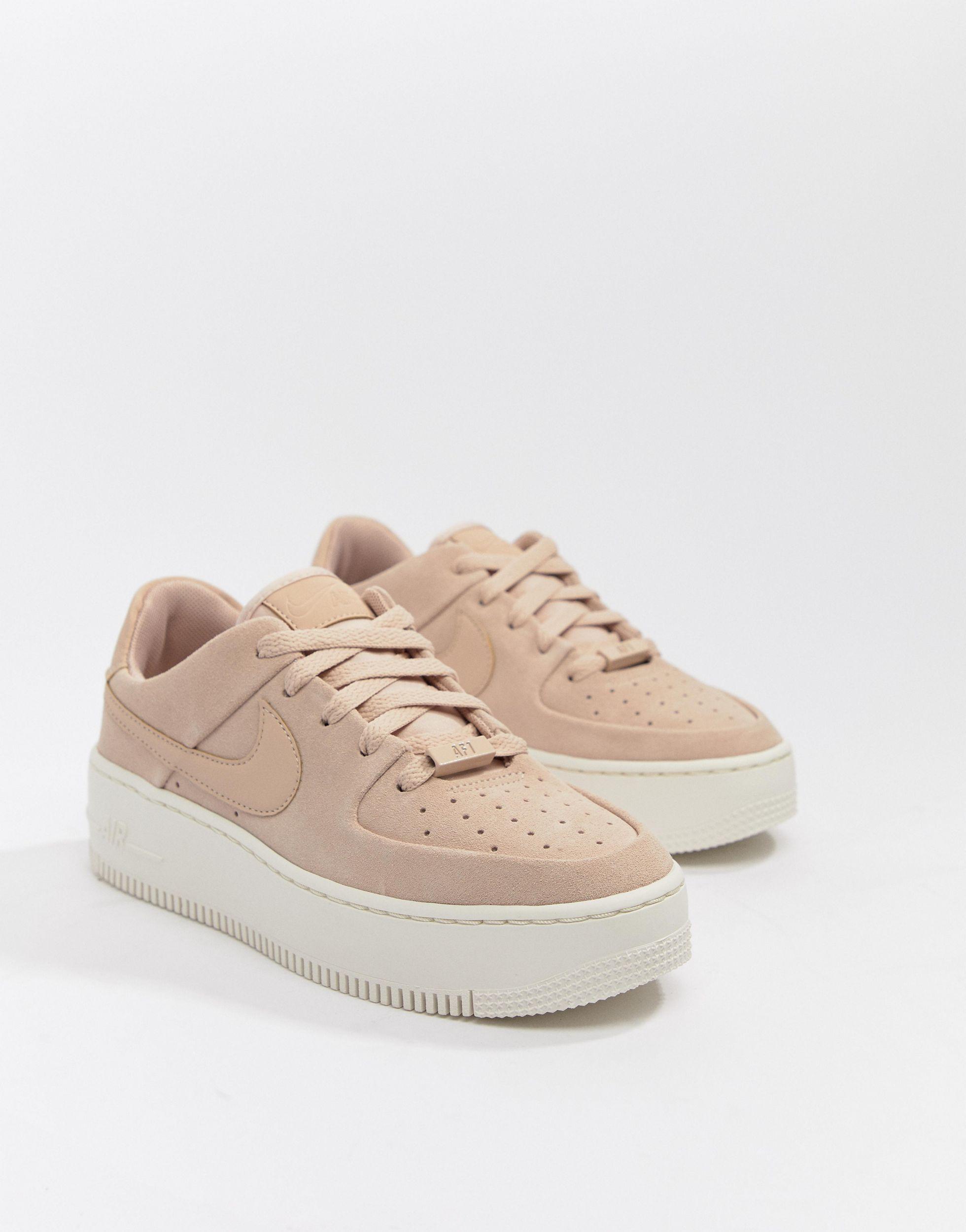 Zapatillas rosas Air Force 1 Sage Nike de Cuero de color Neutro | Lyst