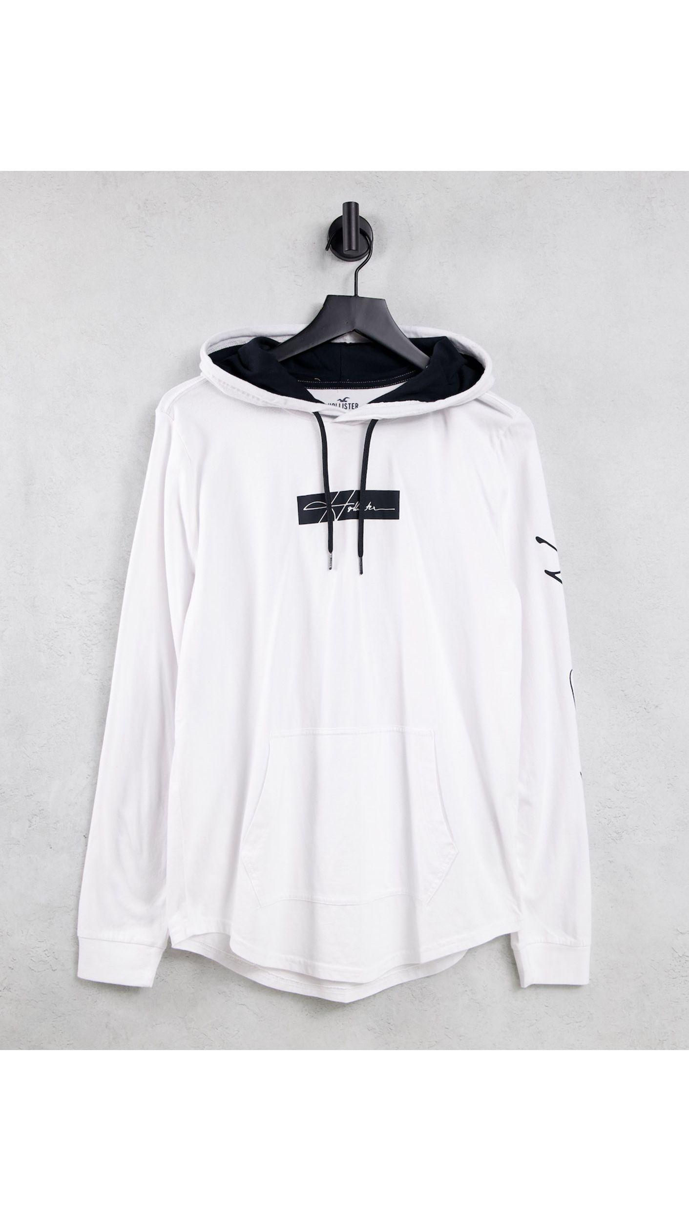 Sudadera con capucha blanca Hollister de Algodón de color Blanco para  hombre | Lyst