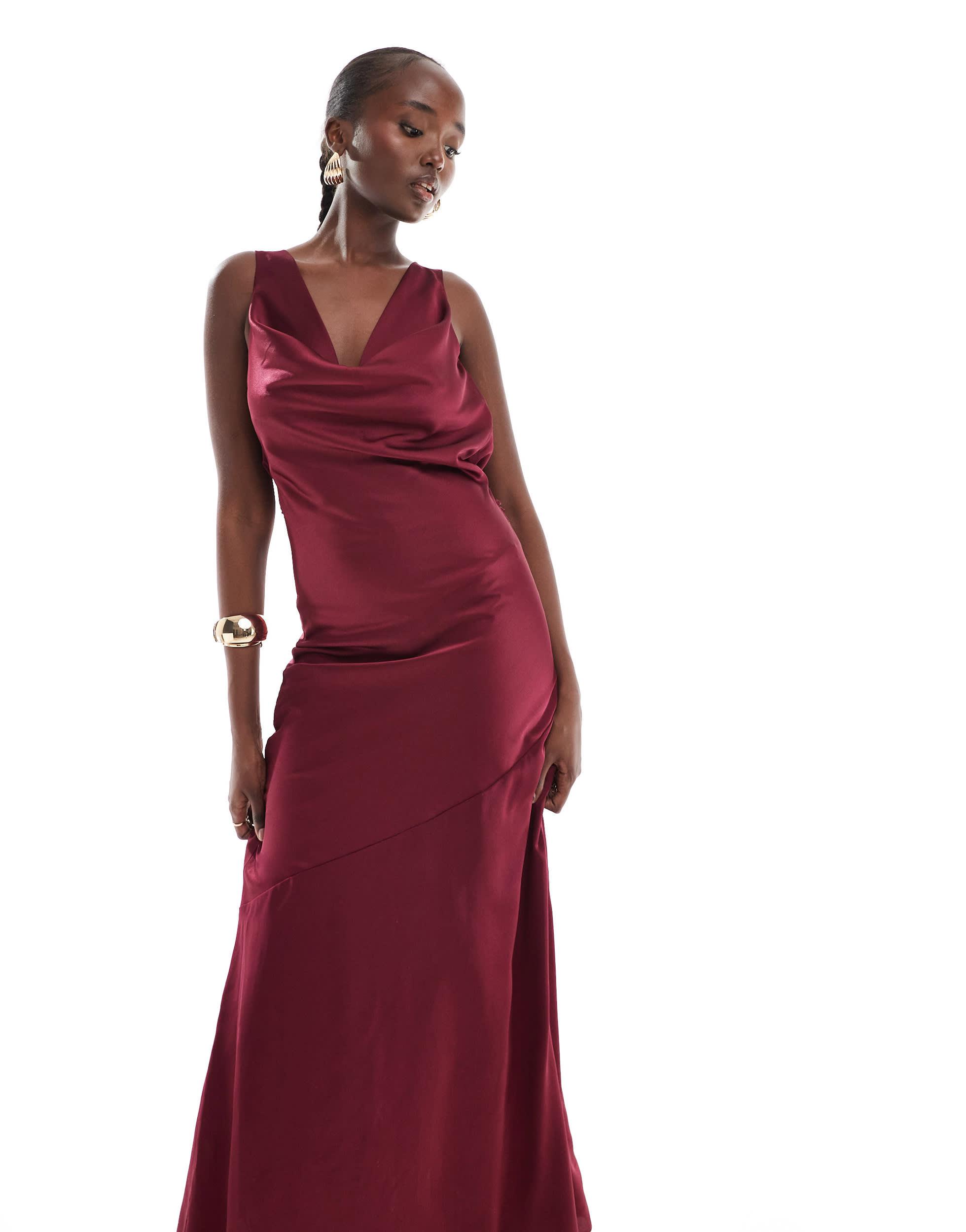 Robes Rouge Satin Longue pour femme Jusqu a 53 Lyst