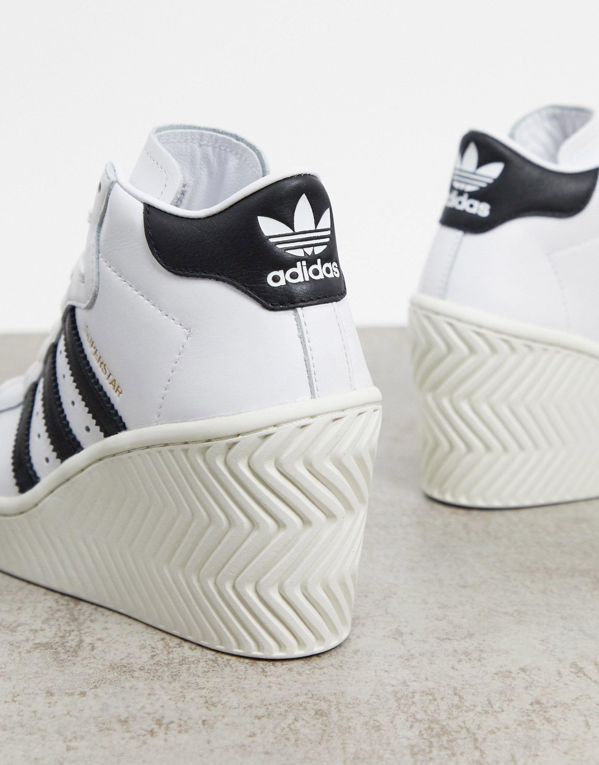 adidas Originals Superstar 80's Heeled Trainers in White | Lyst