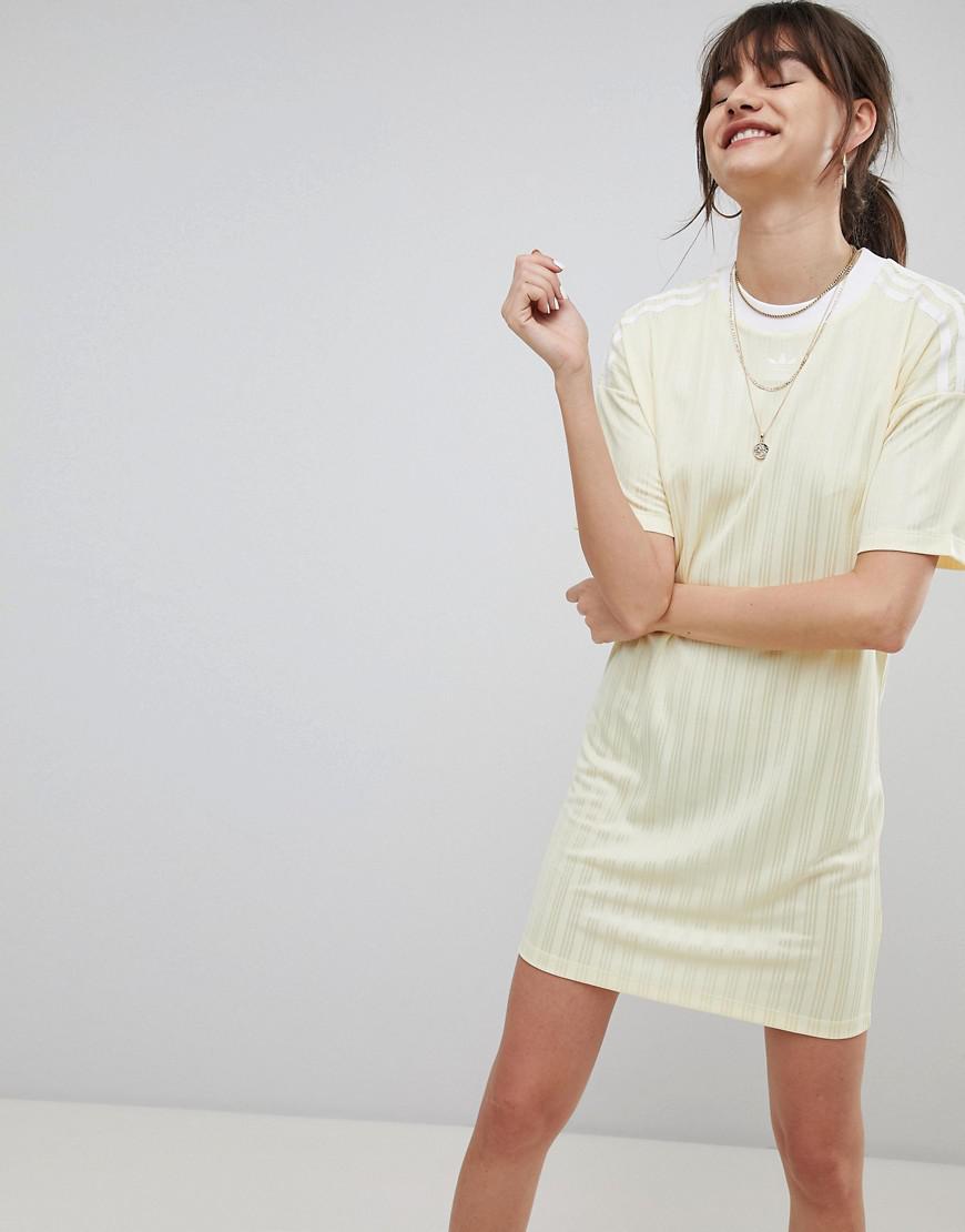 adidas Originals Originals Three Stripe Dress In Yellow - Lyst