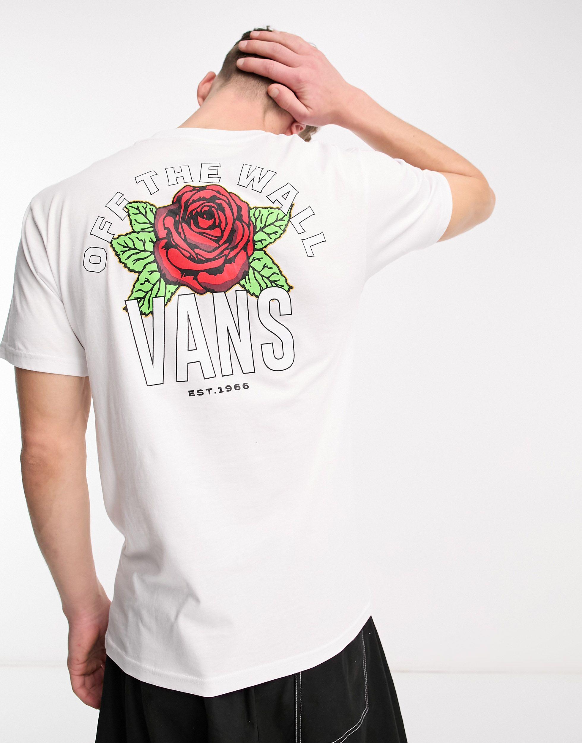 Vans T-shirt With Varsity Floral Print Back Print in White for Men | Lyst