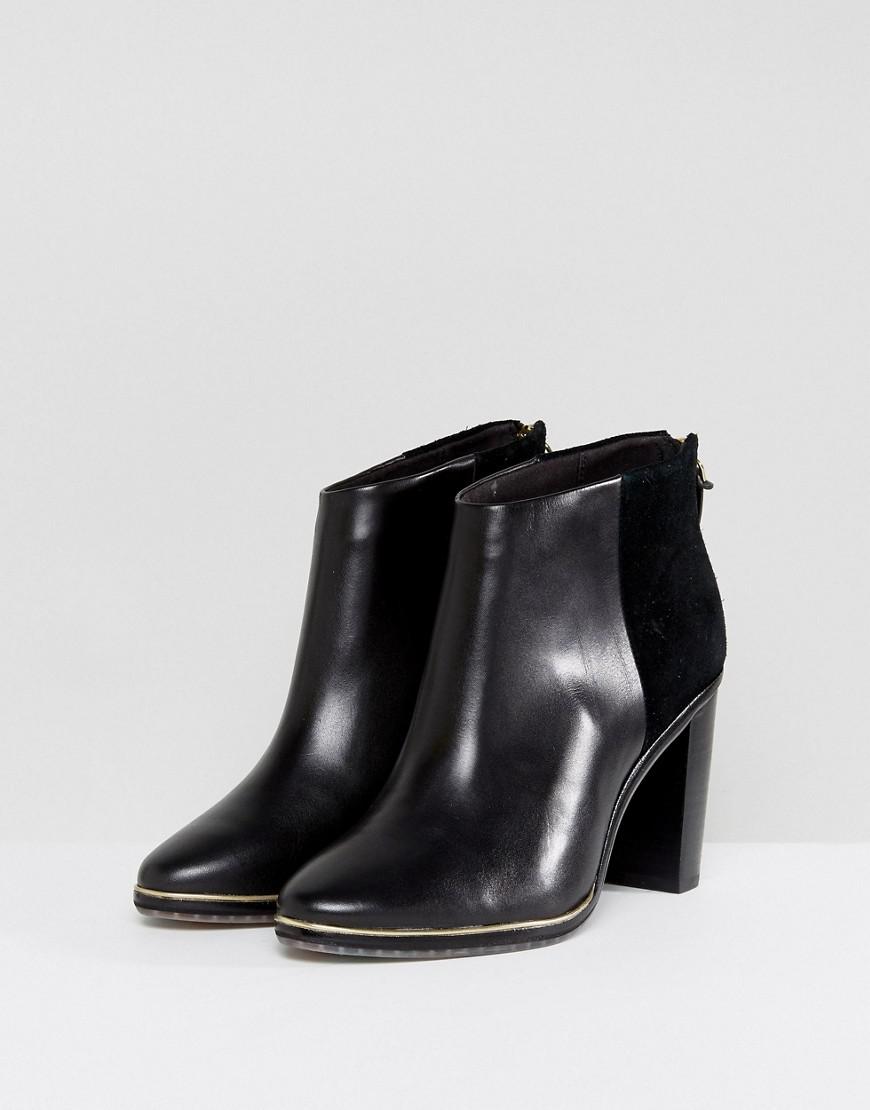 Ted Baker Azaila Black Leather Heeled Ankle Boots - Lyst